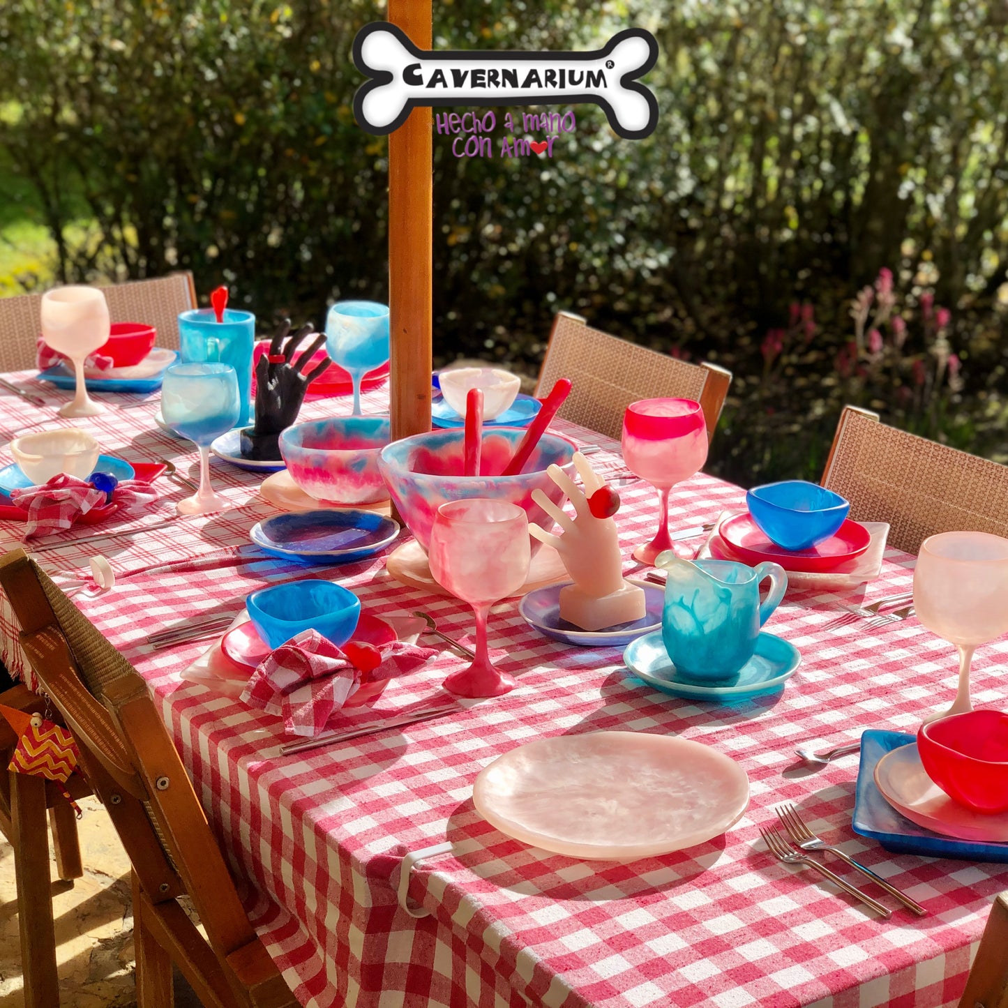 1 Puesto 🍽️ VAJILLA Campestre x 5 Piezas en Resina Especial