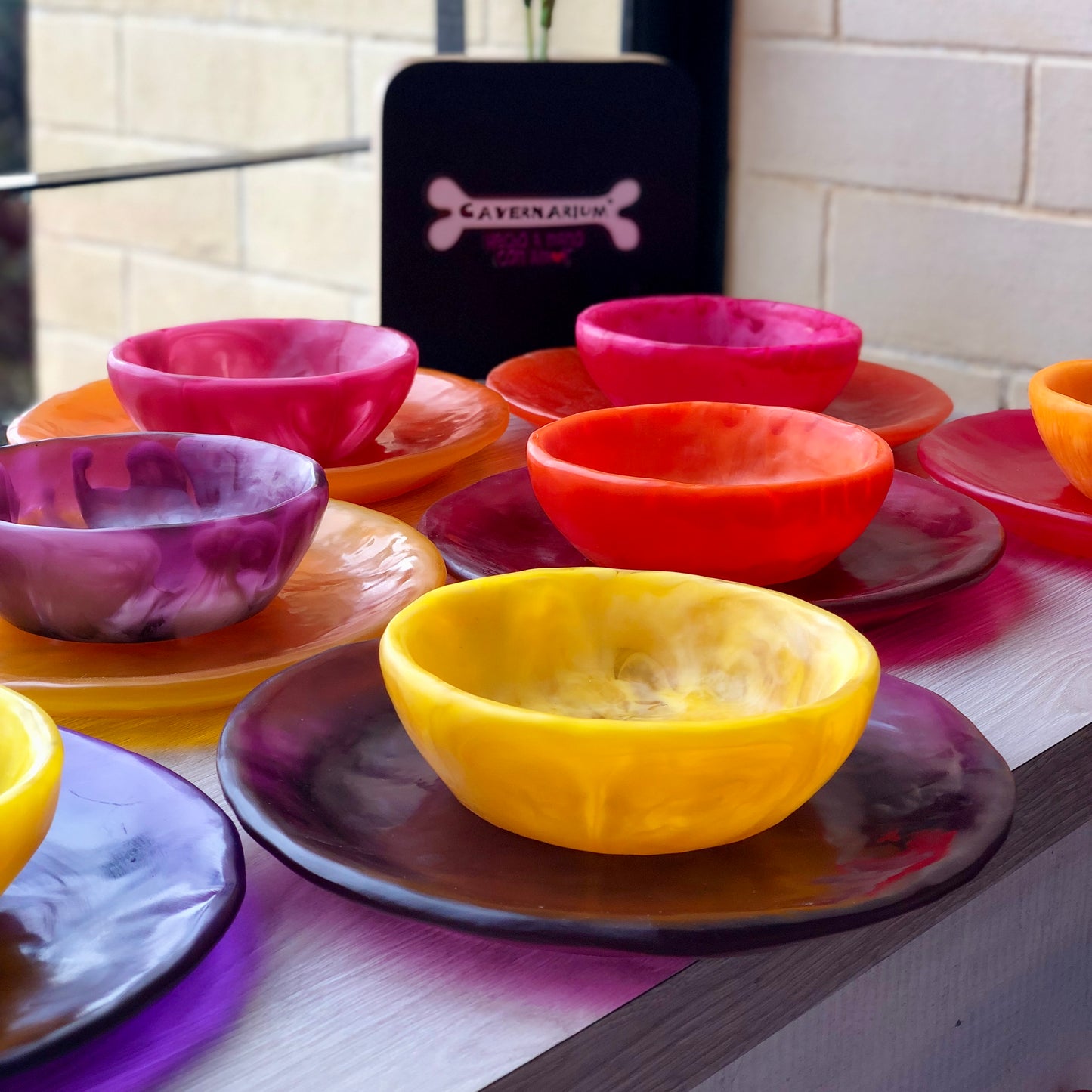 1 Puesto 🍽 VAJILLA REDONDA x 2 Piezas en Resina Especial