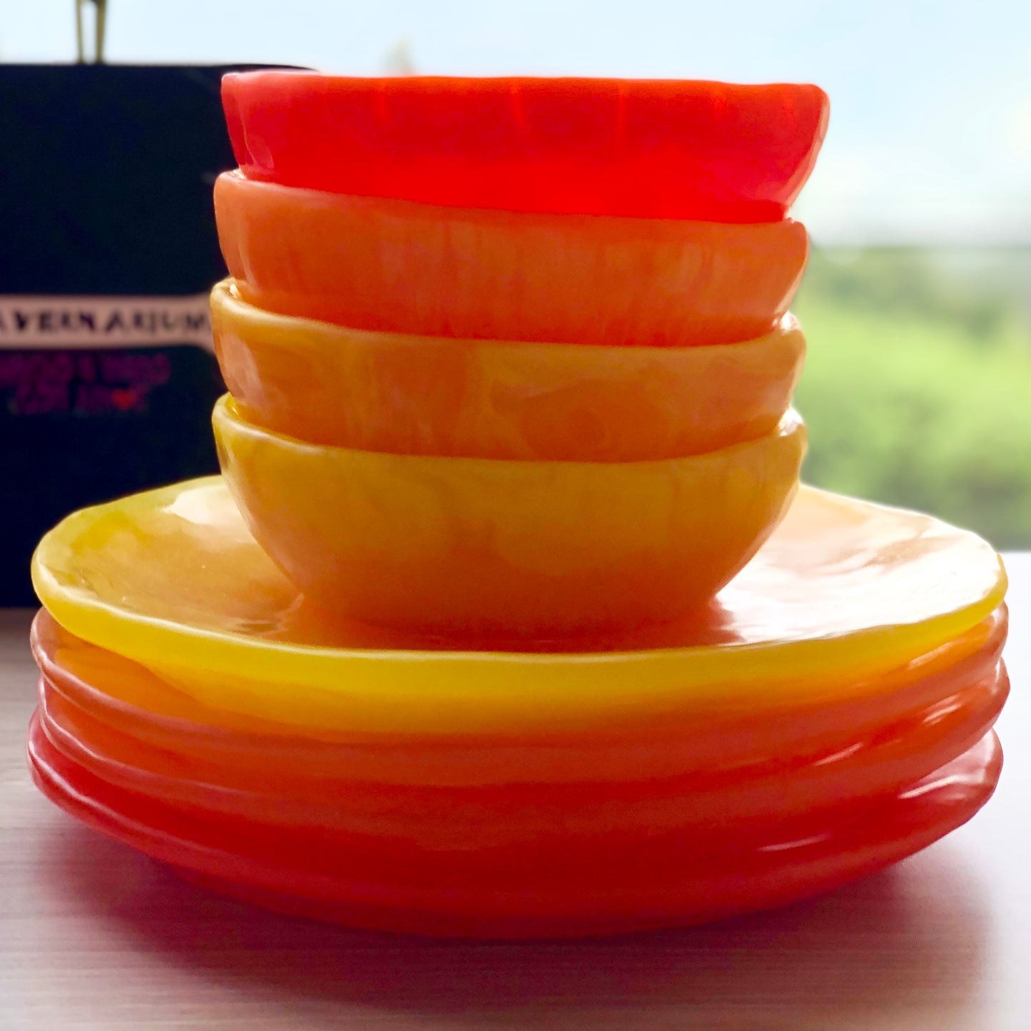 1 Puesto 🍽 VAJILLA REDONDA x 2 Piezas en Resina Especial