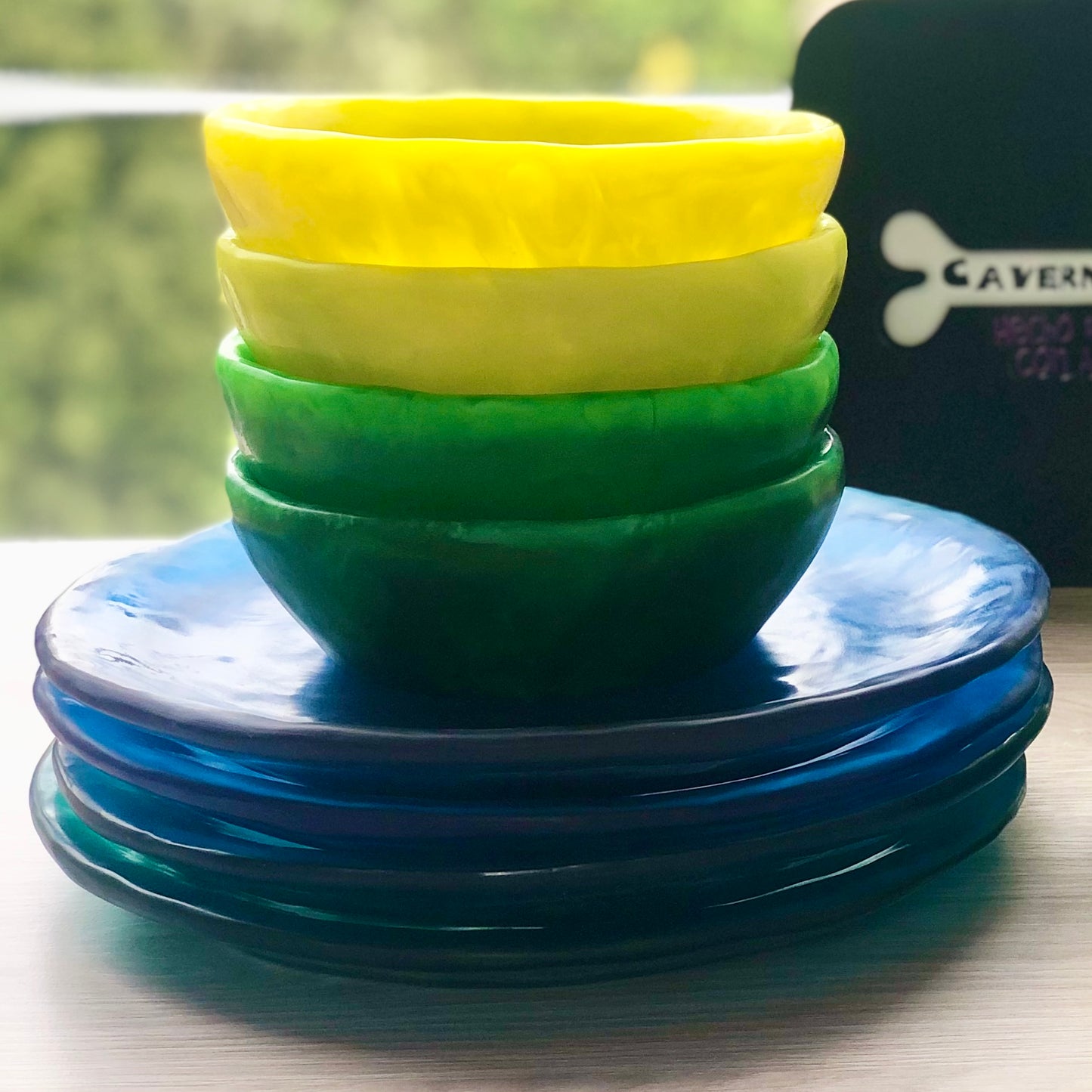 1 Puesto 🍽 VAJILLA REDONDA x 2 Piezas en Resina Especial