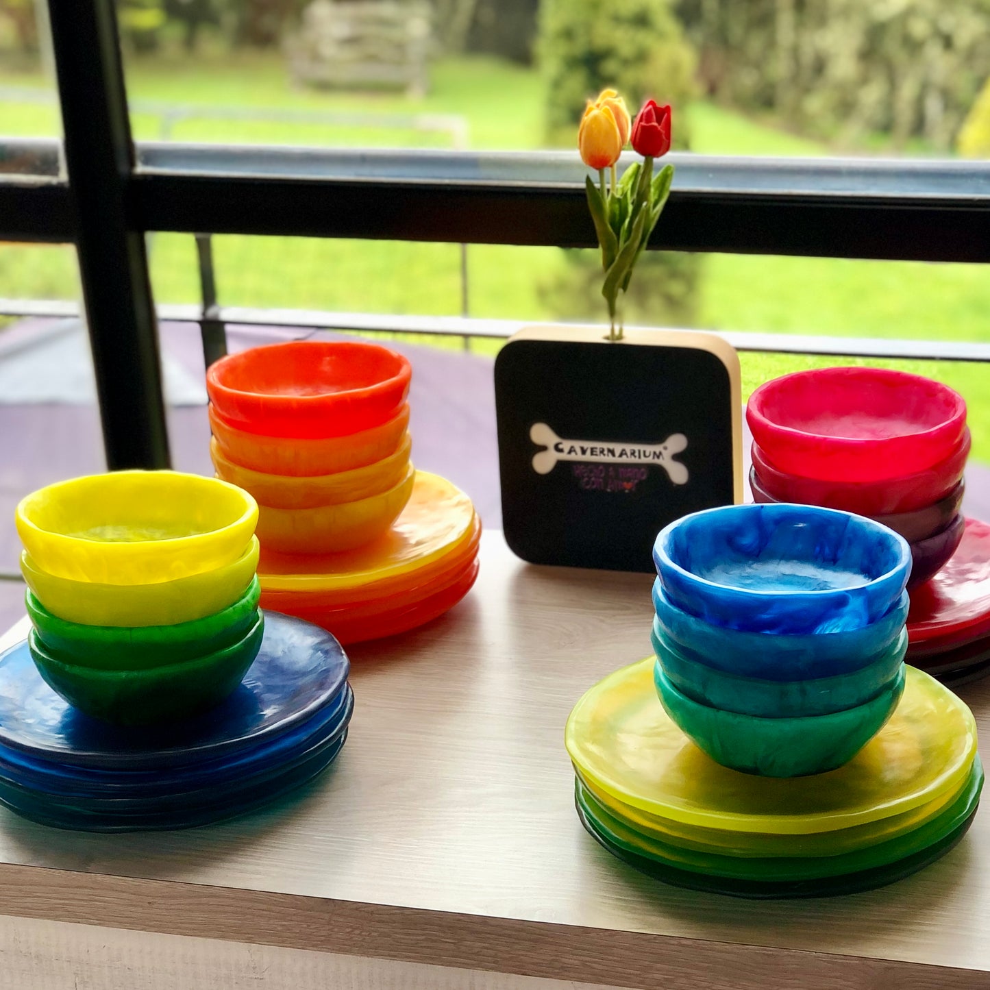 1 Puesto 🍽 VAJILLA REDONDA x 2 Piezas en Resina Especial