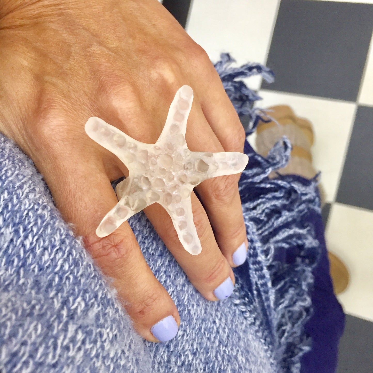 1 ANILLO Estrella de mar ⭐️ en Resina Especial