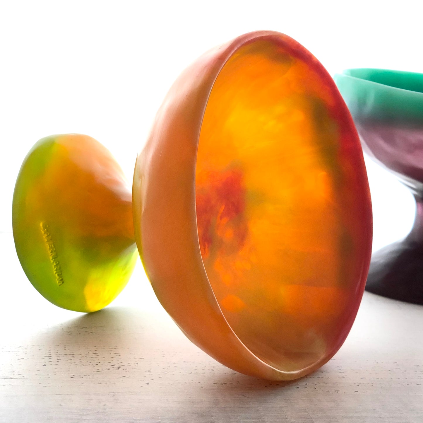 1 TAZA Postre o Helado 🥣 1 Cuchara Corta en Resina Especial 250 ml.