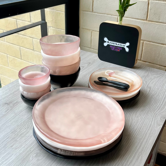 1 Puesto 🍽 VAJILLA BLACK & WHITE x  5 Piezas