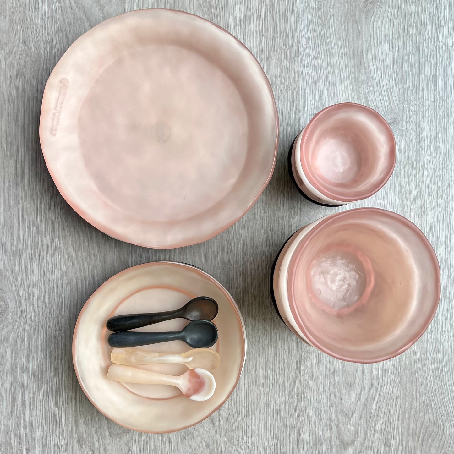 1 Puesto 🍽 VAJILLA BLACK & WHITE x  5 Piezas