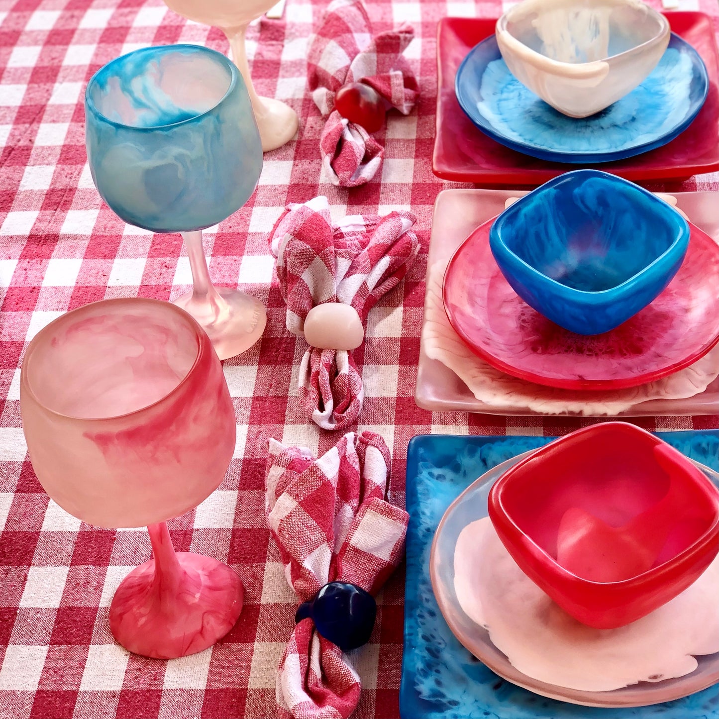 1 Puesto 🍽️ VAJILLA Campestre x 5 Piezas en Resina Especial