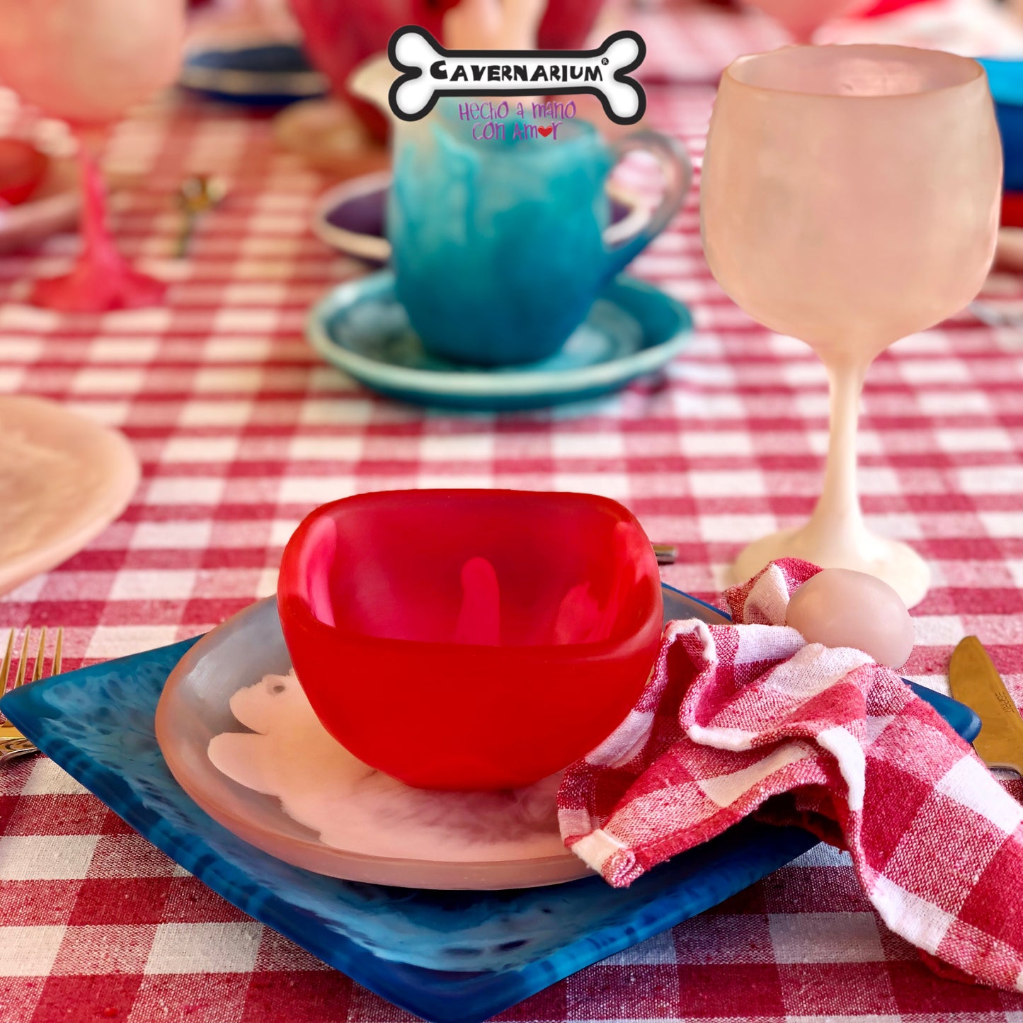 1 Puesto 🍽️ VAJILLA Campestre x 5 Piezas en Resina Especial