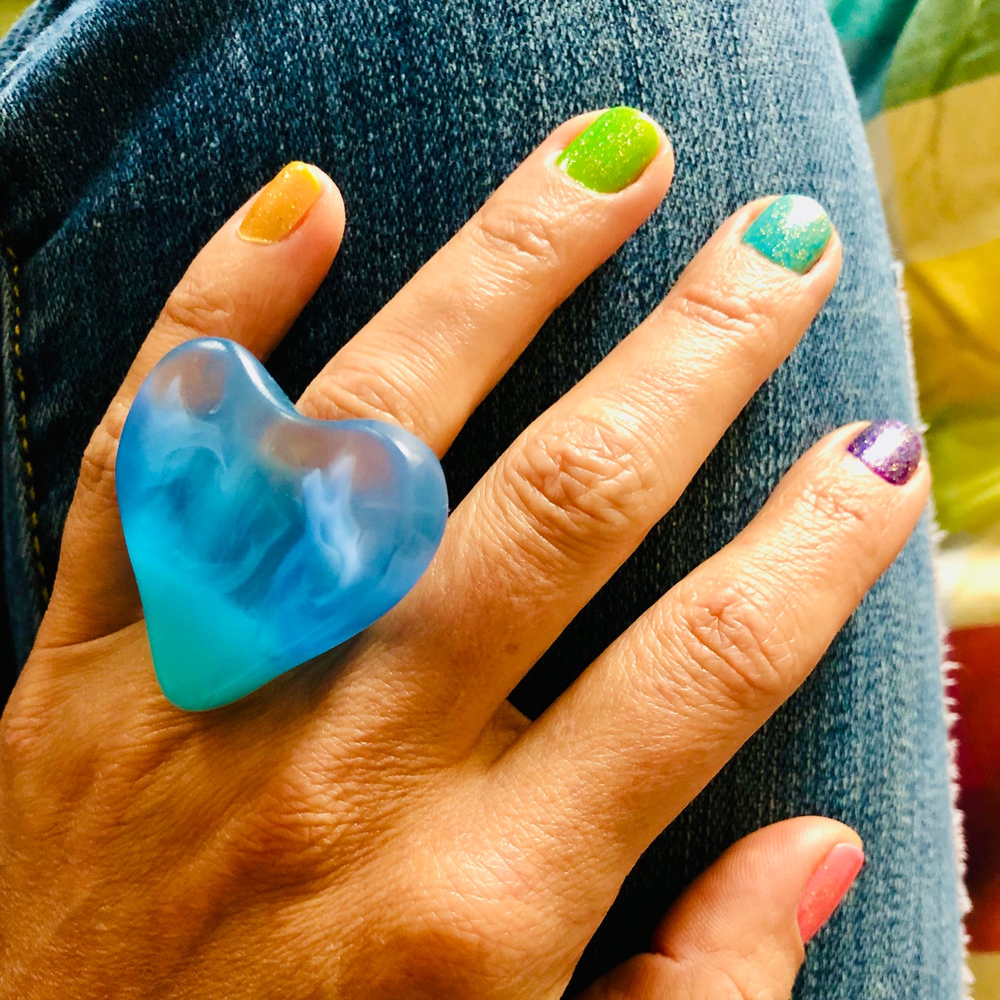 1 ANILLO Corazón ♥️ en Resina Especial