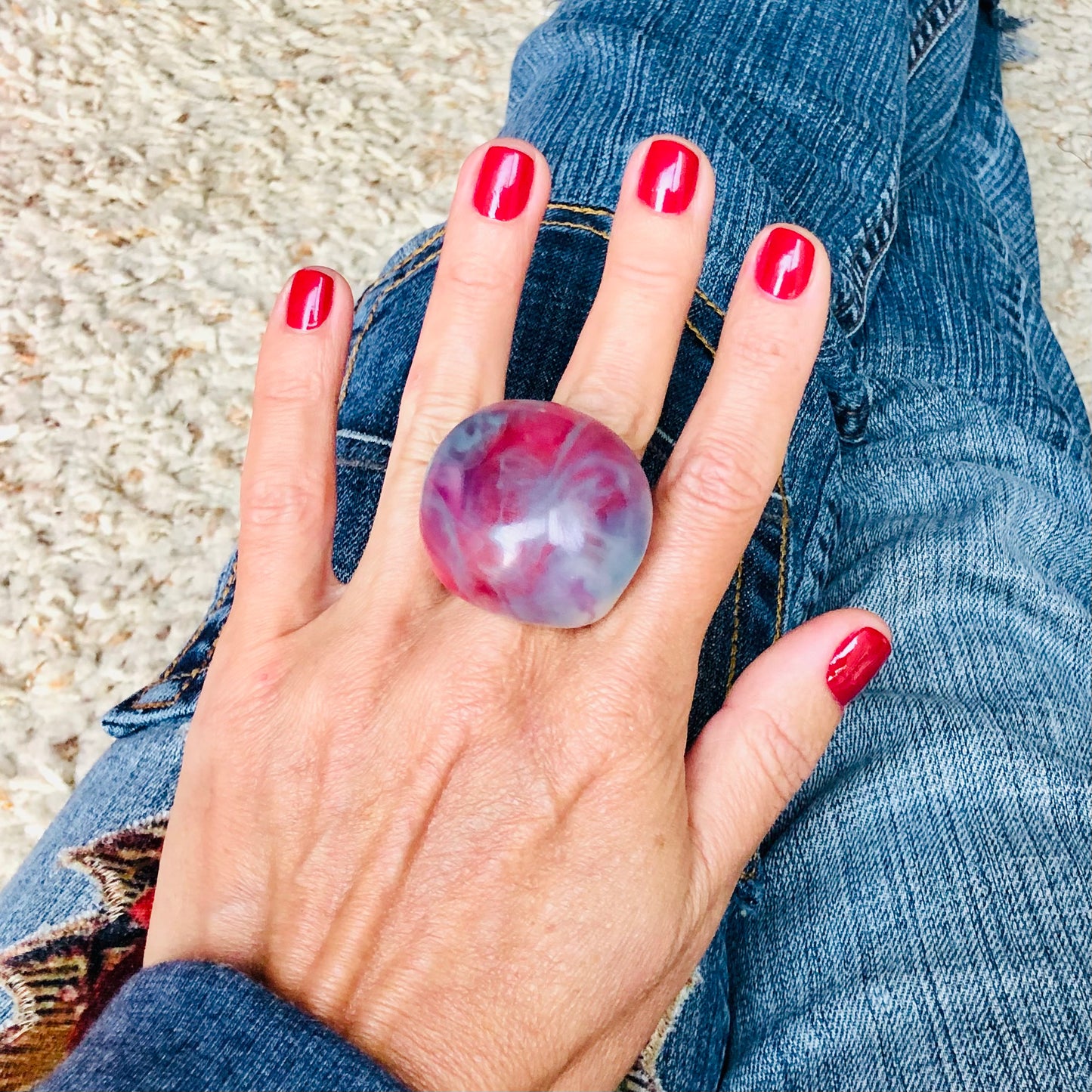 1 ANILLO Piedra 🪨 en Resina Especial