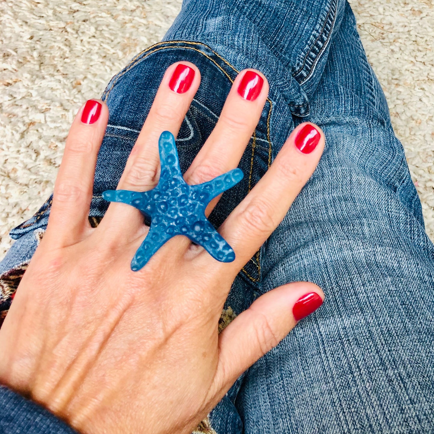 1 ANILLO Estrella de mar ⭐️ en Resina Especial