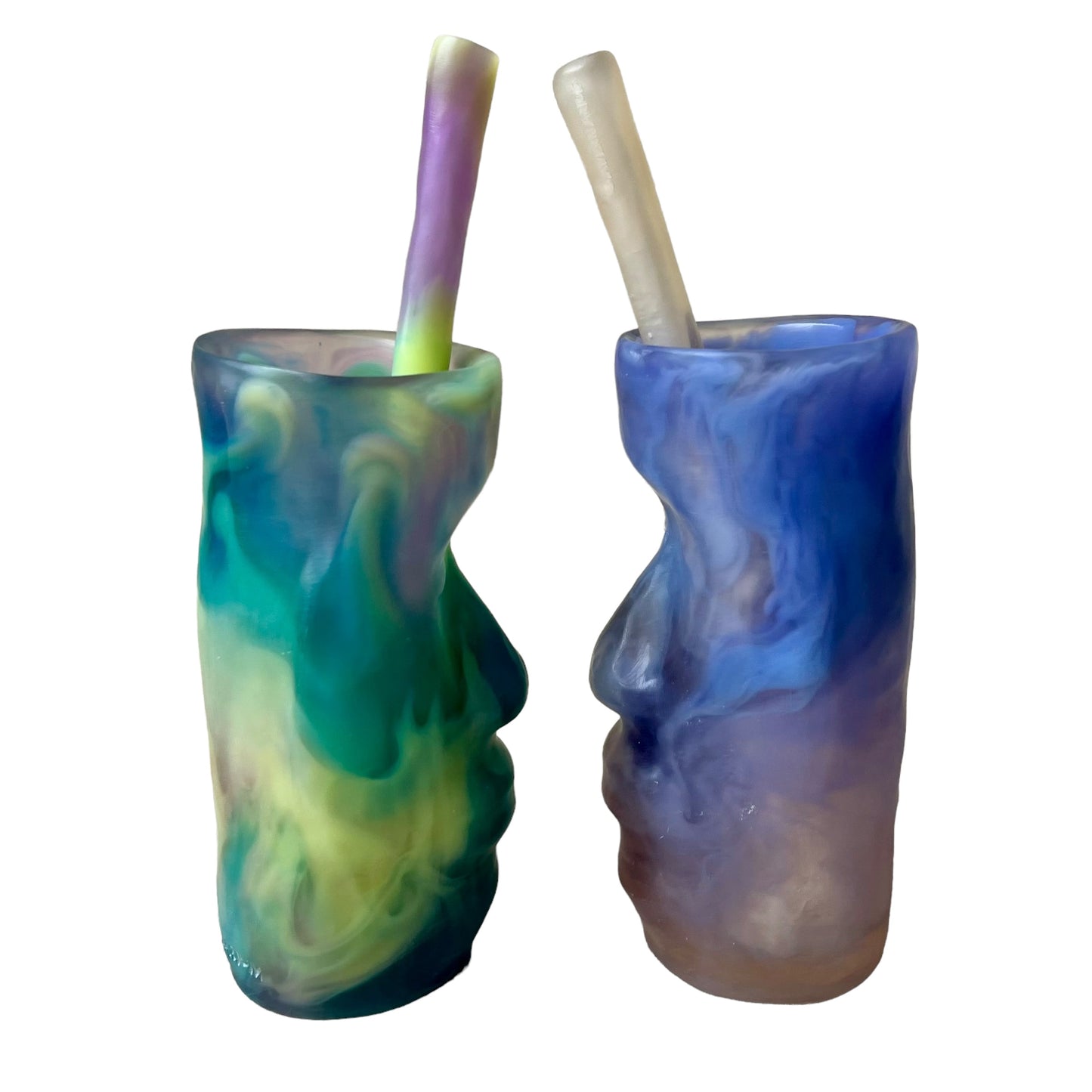 1 VASO Tiki 🗿 Pitillo ecologico en Resina Especial 250 ml.