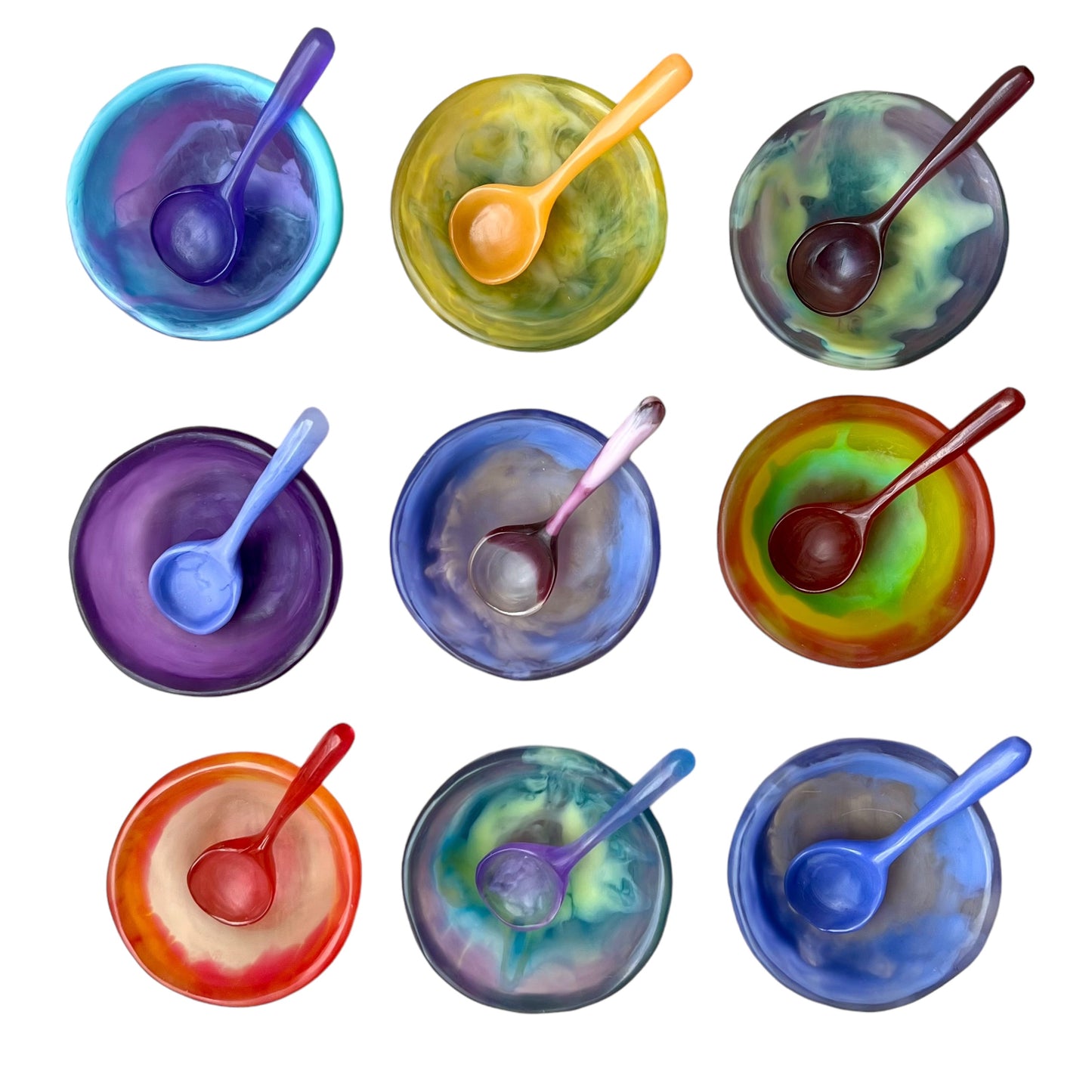 1 TAZA Pequeña 🥣 1 Cucharita en Resina Especial 150 ml