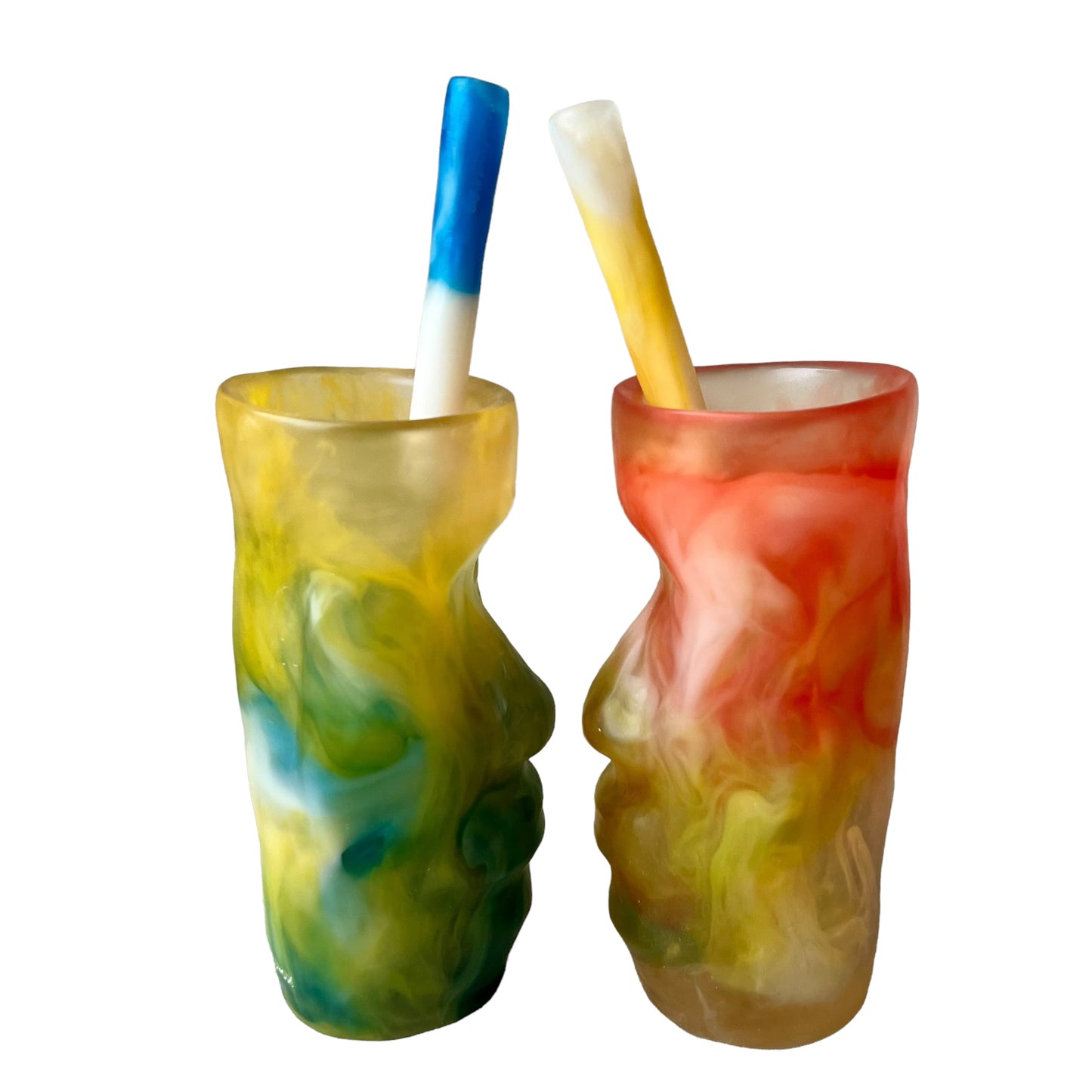 1 VASO Tiki 🗿 Pitillo ecologico en Resina Especial 250 ml.
