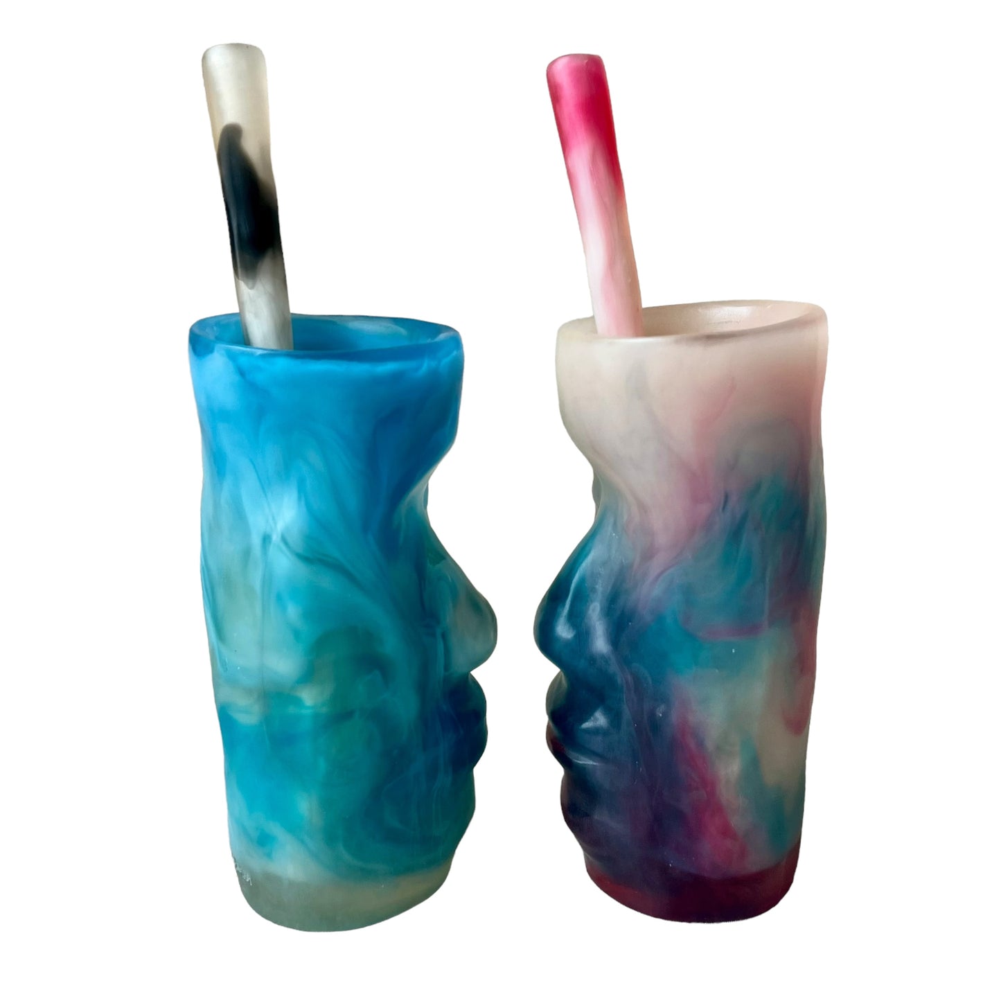 1 VASO Tiki 🗿 Pitillo ecologico en Resina Especial 250 ml.