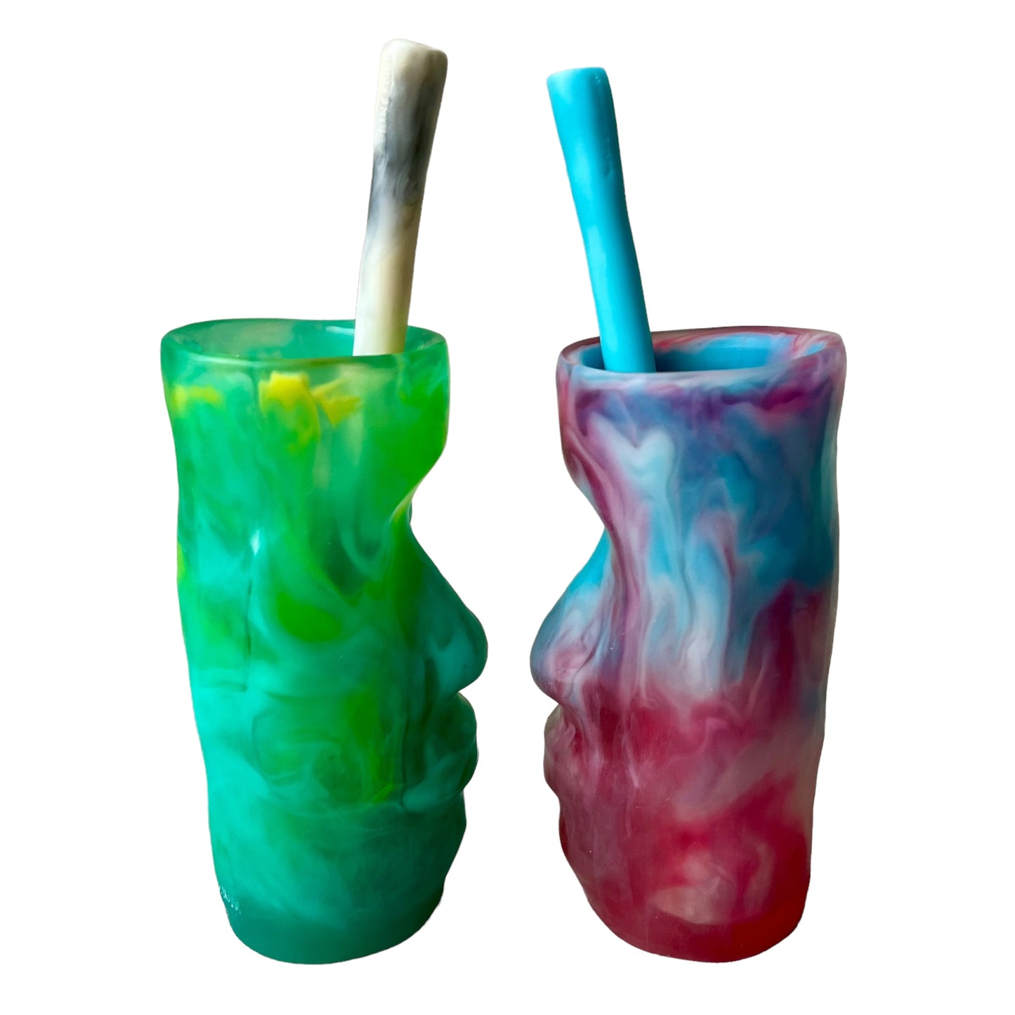 1 VASO Tiki 🗿 Pitillo ecologico en Resina Especial 250 ml.