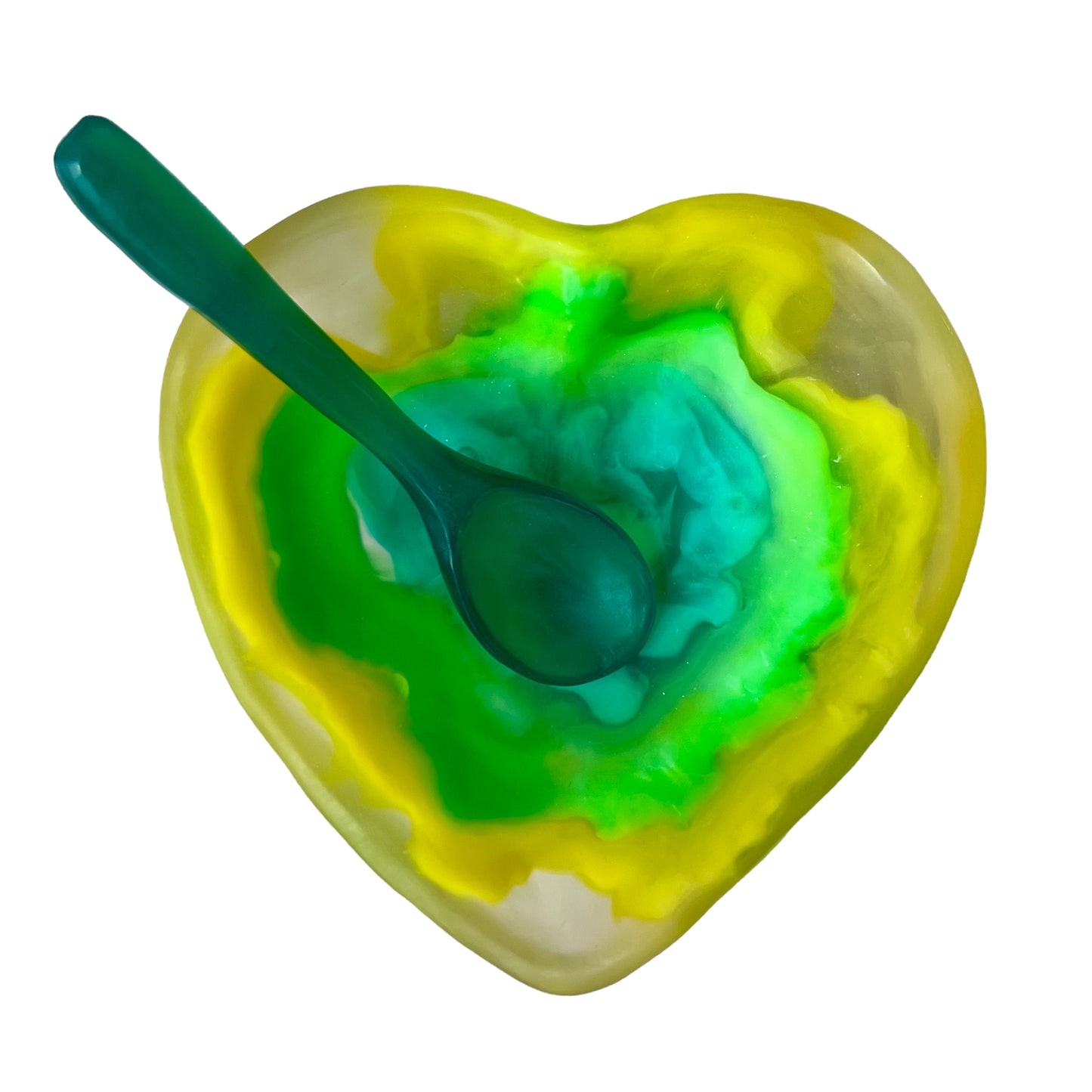 1 TAZA Corazón ♥️ 1 Cuchara Larga en Resina Especial 400 ml.