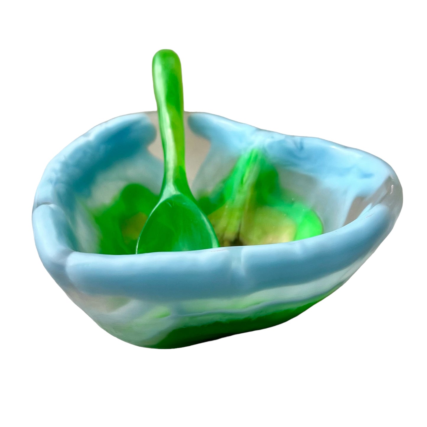 1 TAZA Corazón ♥️ 1 Cuchara Larga en Resina Especial 400 ml.