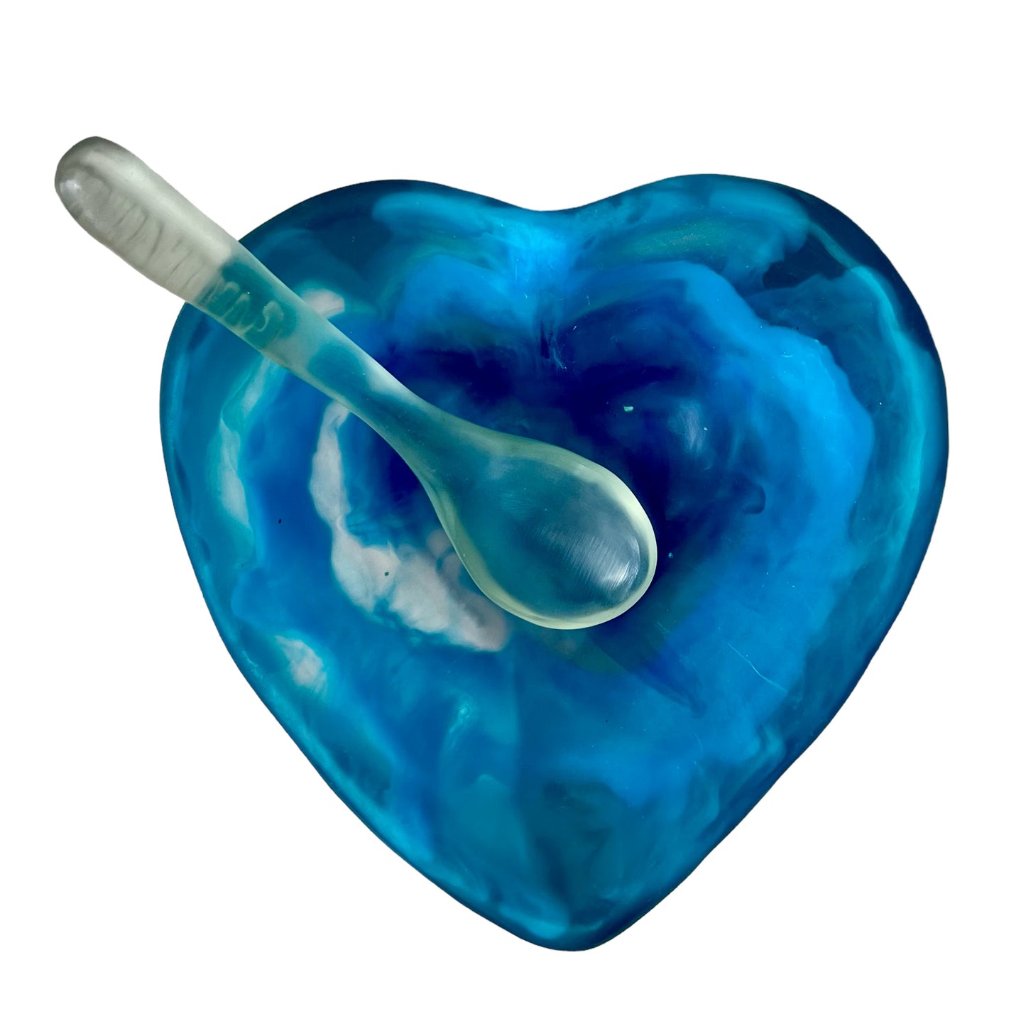 1 TAZA Corazón ♥️ 1 Cuchara Larga en Resina Especial 400 ml.