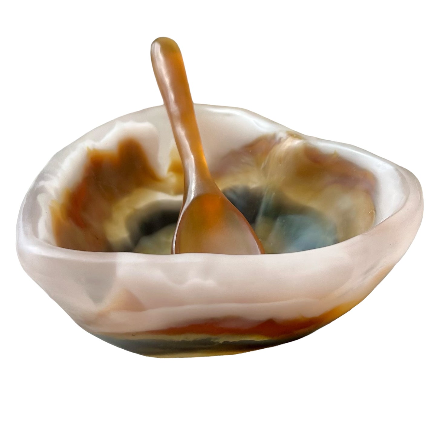 1 TAZA Corazón ♥️ 1 Cuchara Larga en Resina Especial 400 ml.