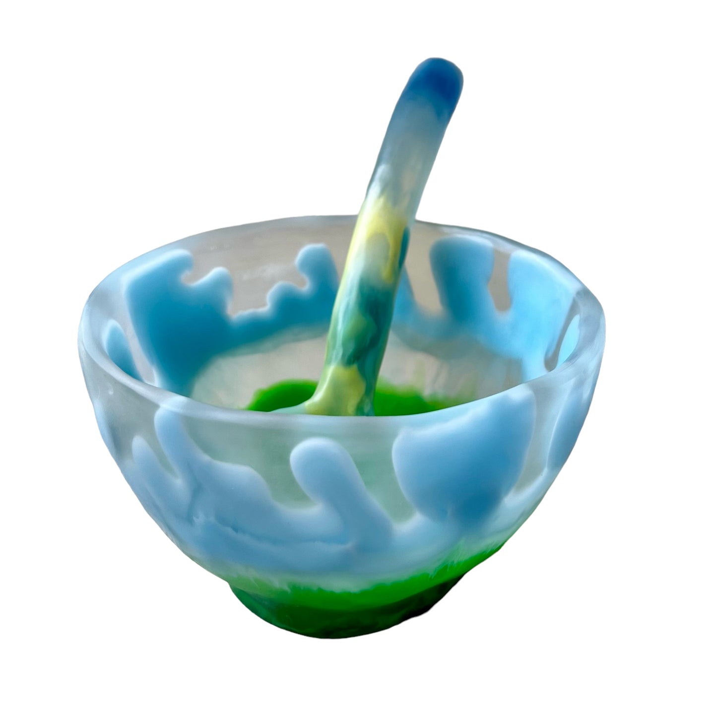 1 TAZA Alta 🥣 1 Cuchara en Resina Especial 600 ml.