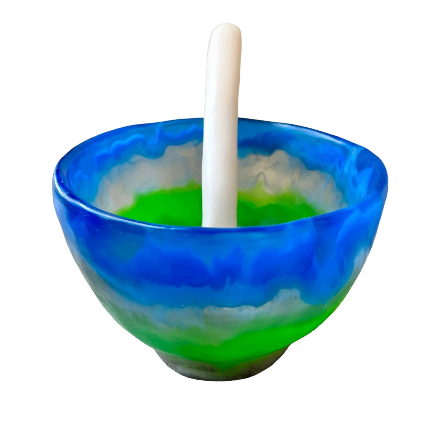 1 TAZA Alta 🥣 1 Cuchara en Resina Especial 600 ml.