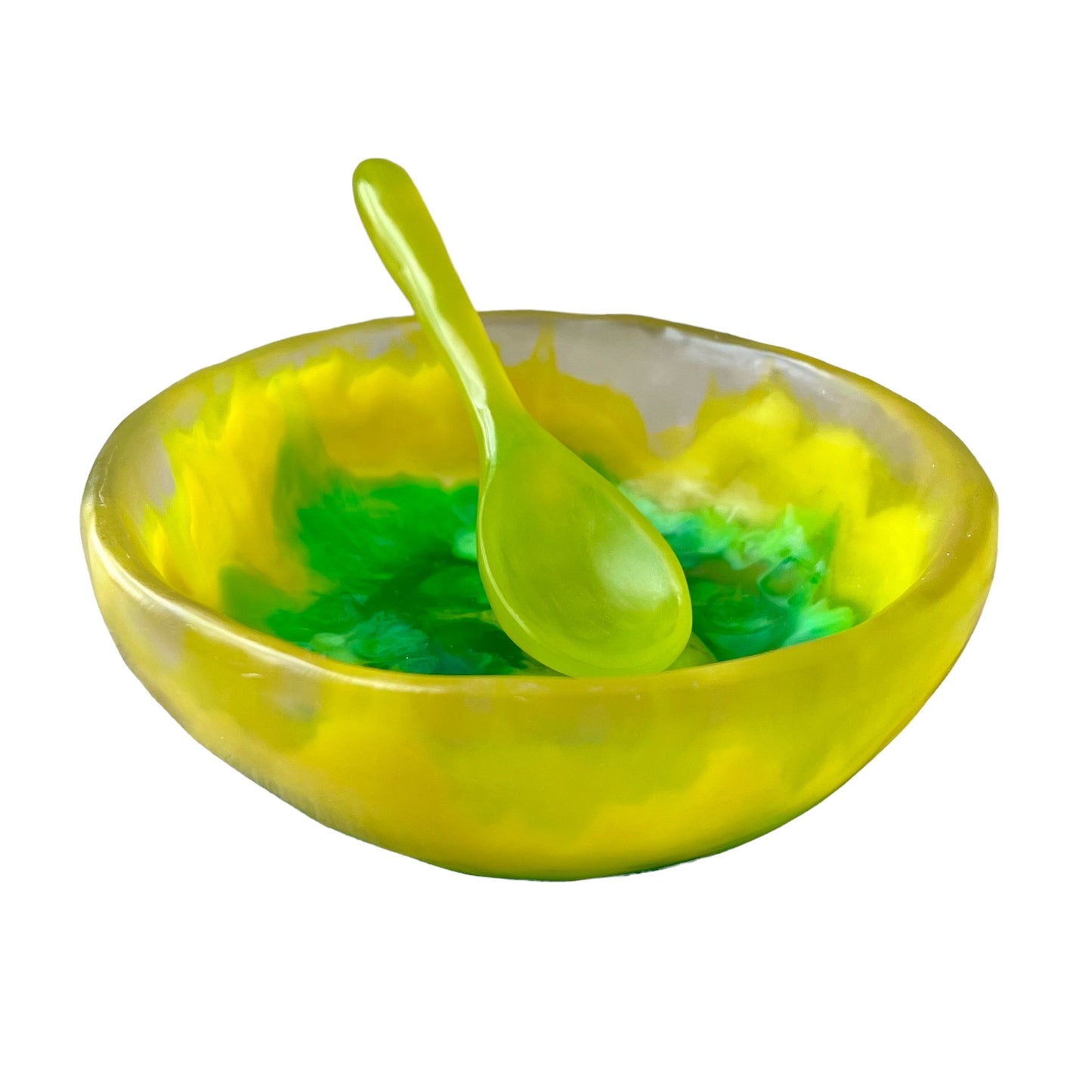 1 TAZA Baja 🥣 1 Cuchara Larga en Resina Especial 500 ml.