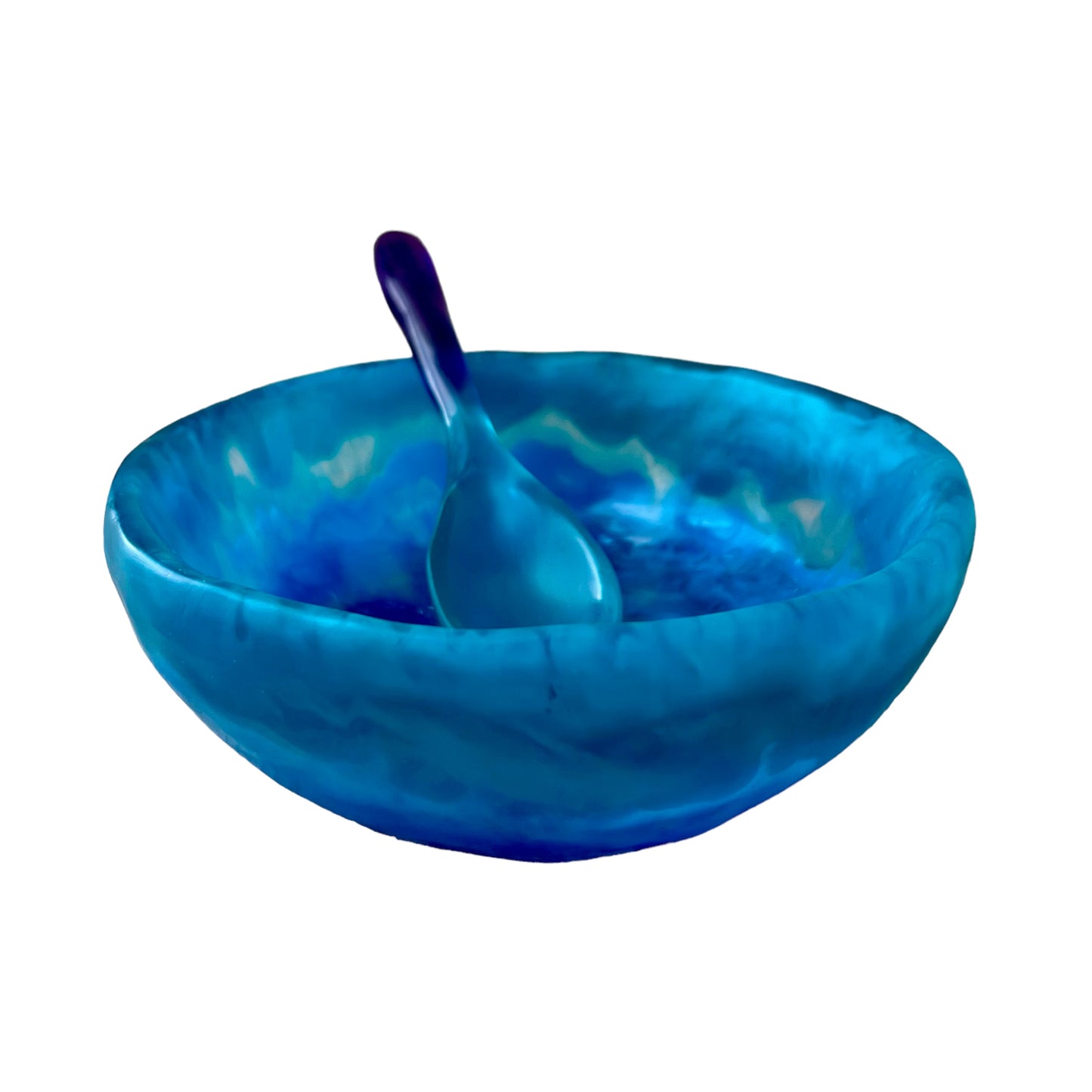 1 TAZA Baja 🥣 1 Cuchara Larga en Resina Especial 500 ml.