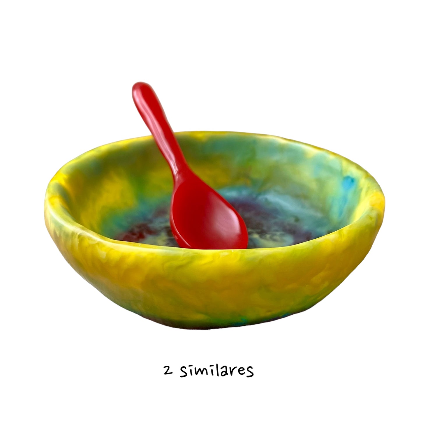 1 TAZA Baja 🥣 1 Cuchara Larga en Resina Especial 500 ml.