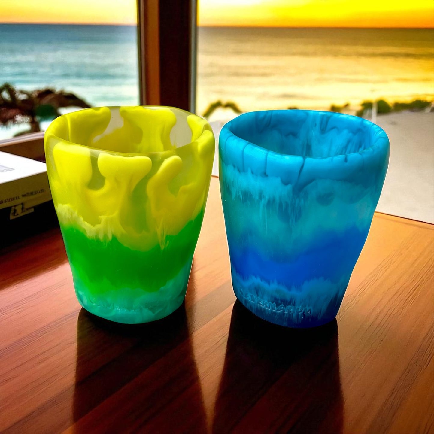 1 VASO redondo BAJO 🥛 en Resina Especial 250 ml.