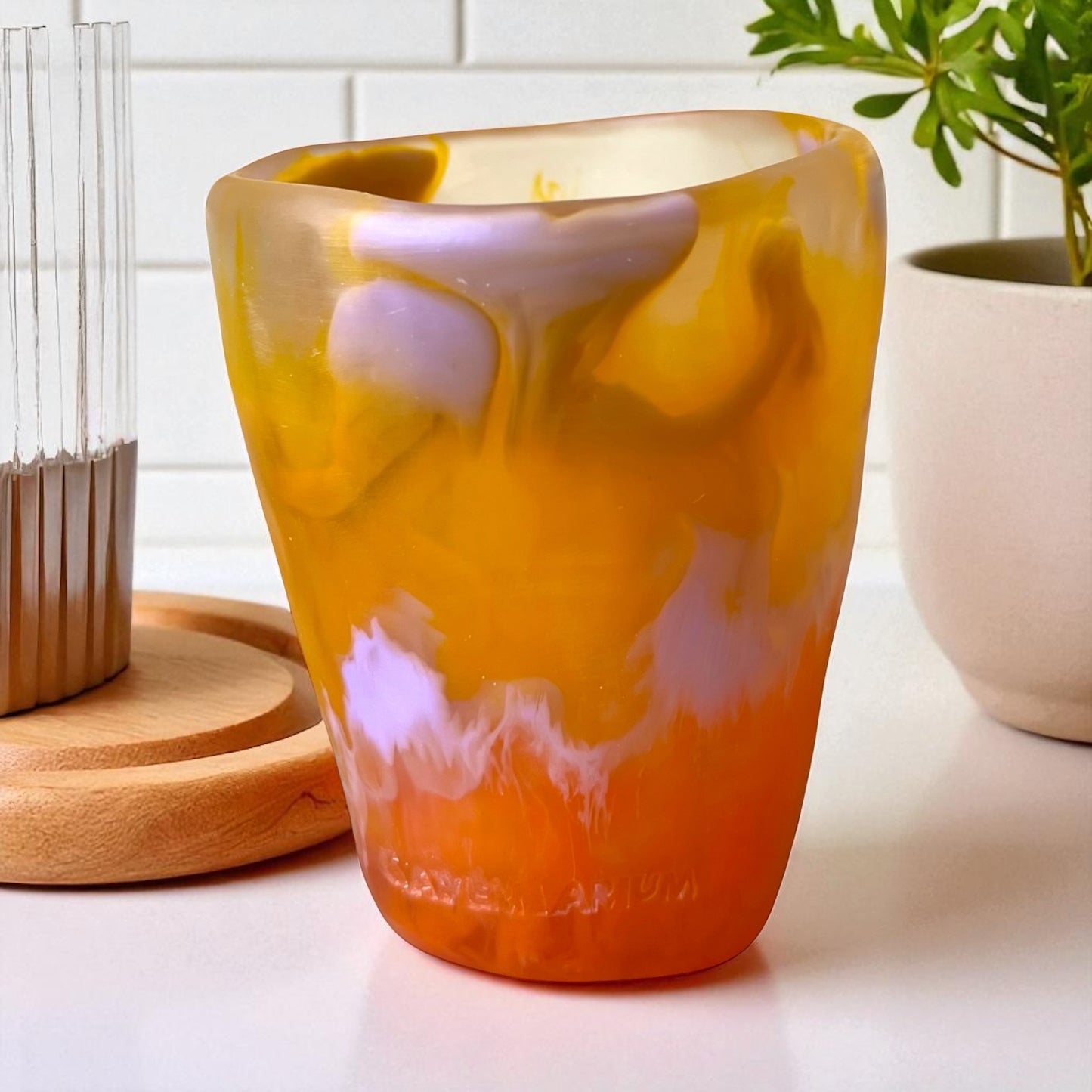 1 VASO redondo BAJO 🥛 en Resina Especial 250 ml.