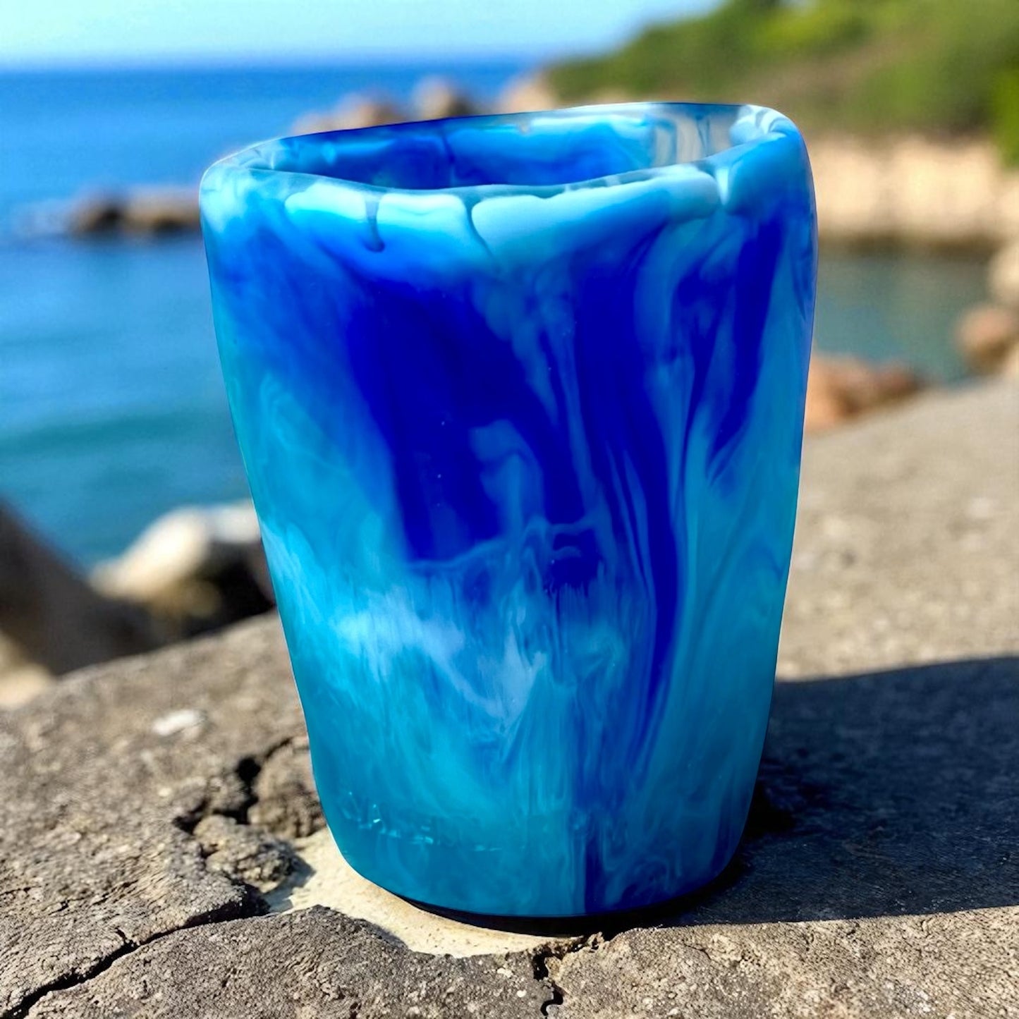 1 VASO redondo BAJO 🥛 en Resina Especial 250 ml.