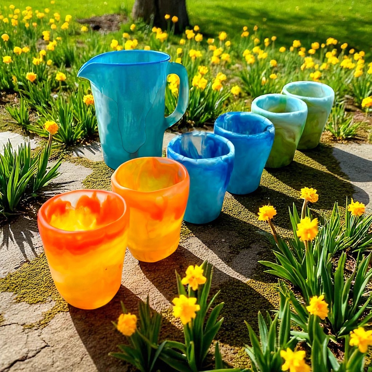 1 VASO redondo BAJO 🥛 en Resina Especial 250 ml.