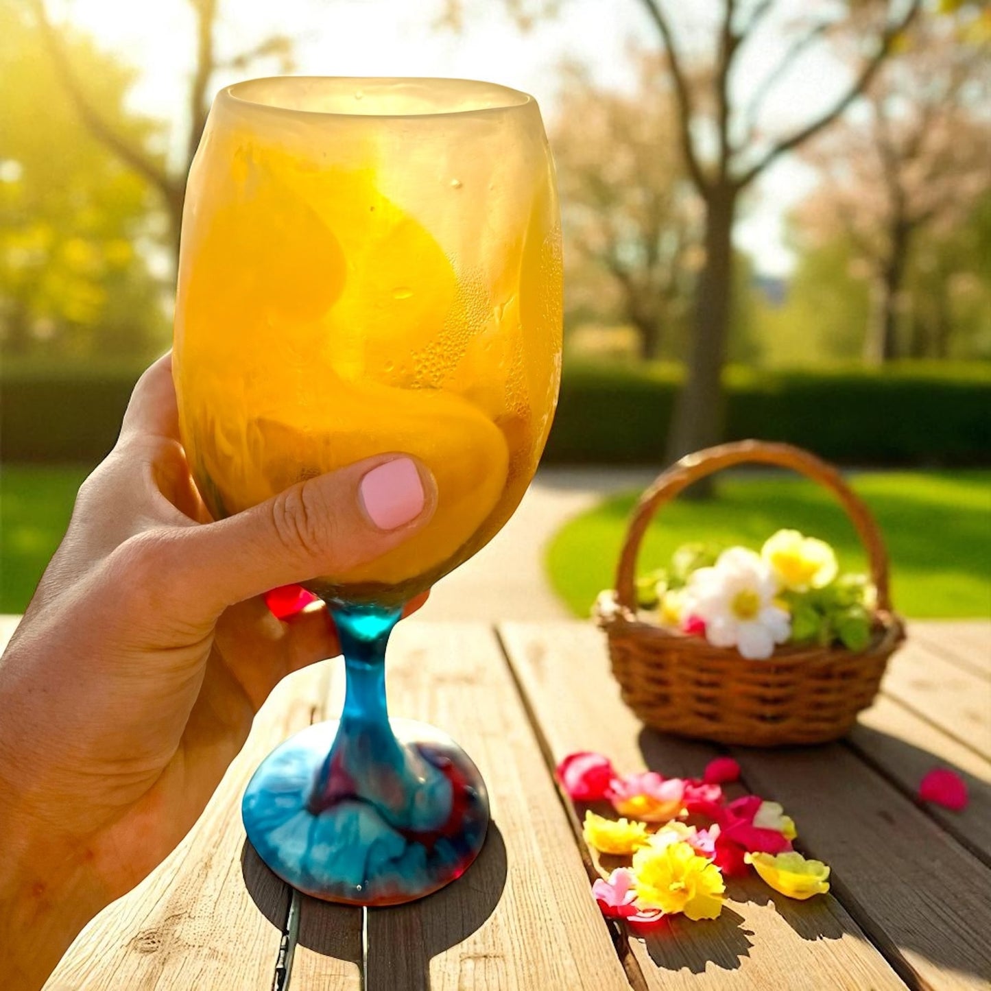 1 COPA de VINO 🍷 Grande en Resina Especial 375 ml.