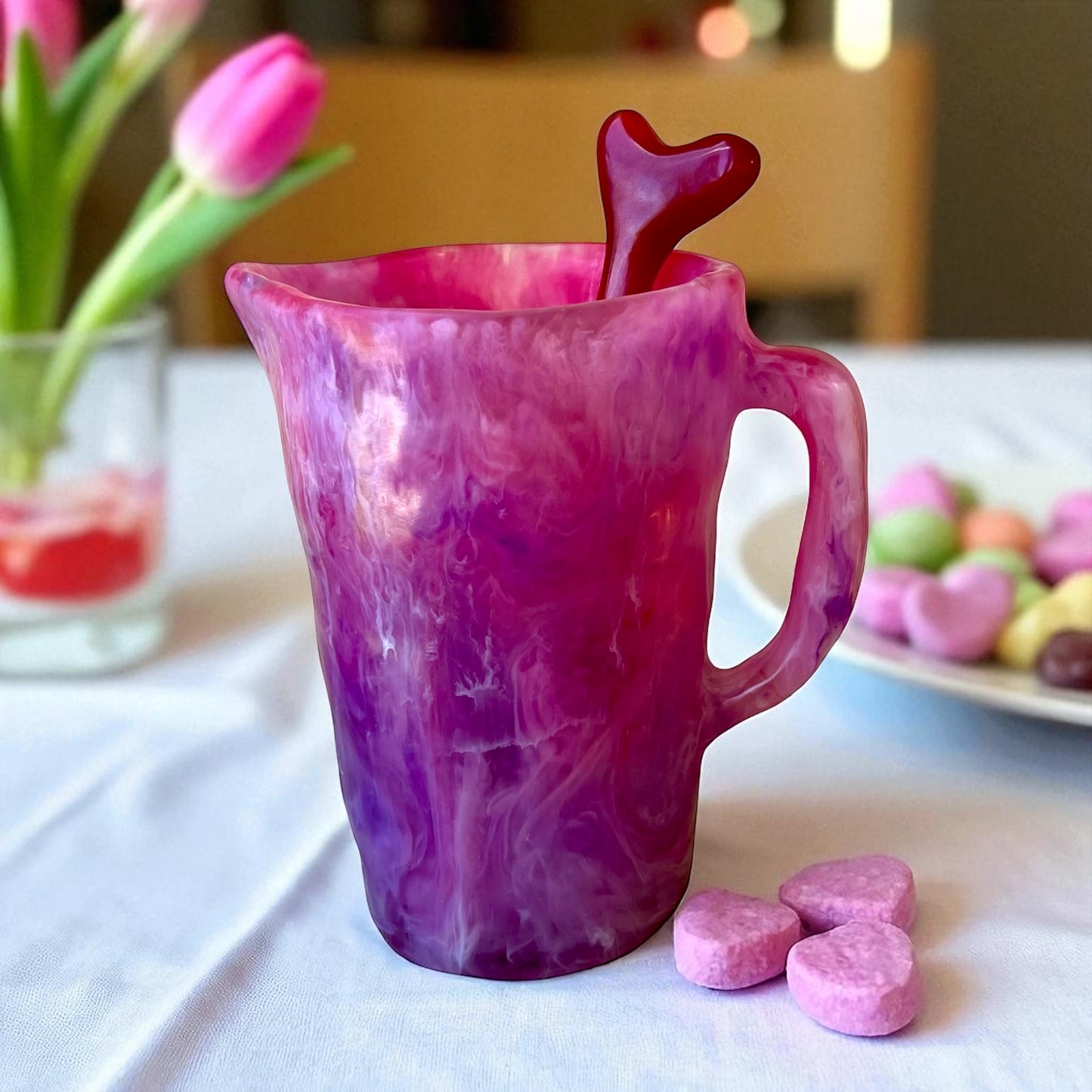 1 JARRA Grande 🫖 Mezclador Corazón ♥️ en Resina Especial 1 Litro