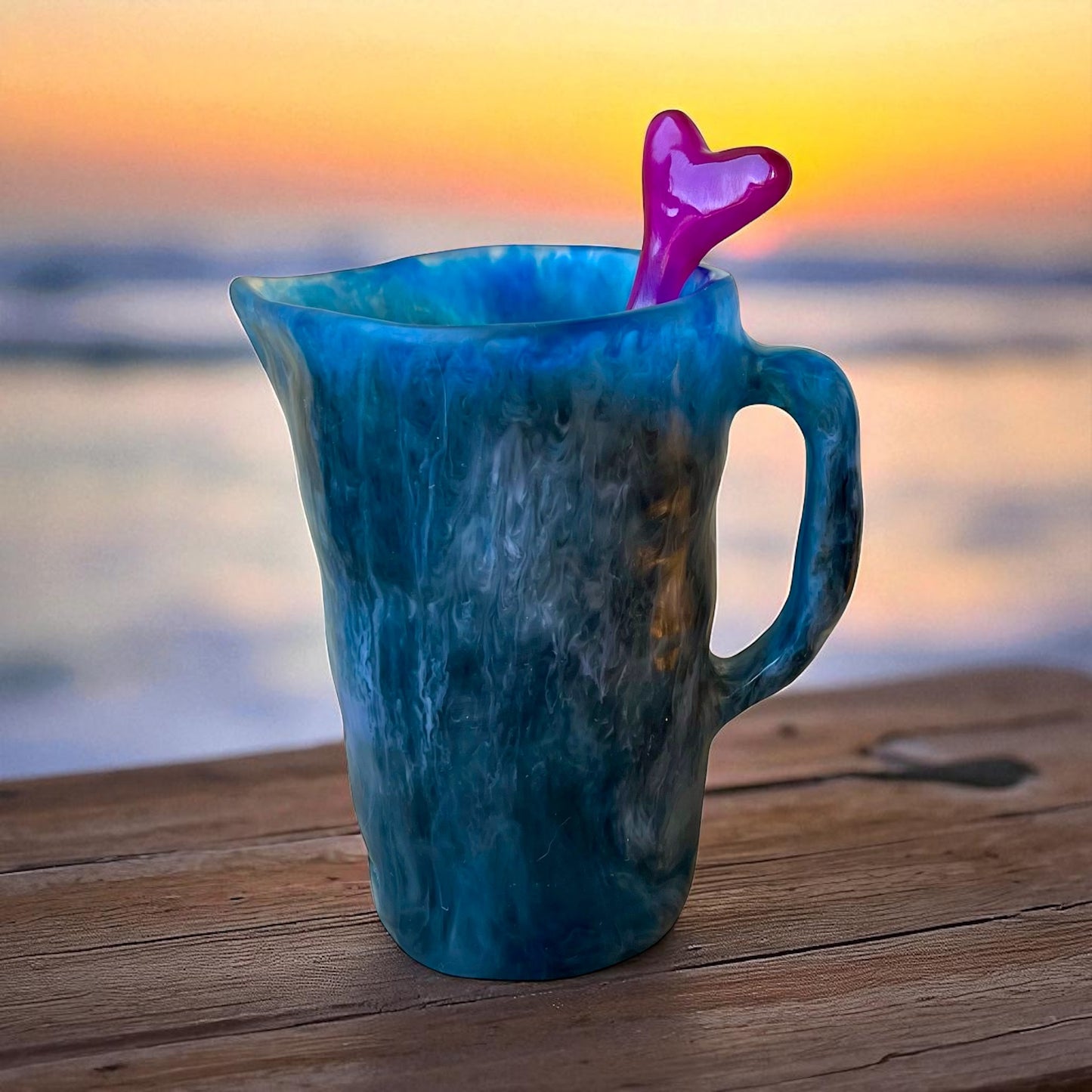 1 JARRA Grande 🫖 Mezclador Corazón ♥️ en Resina Especial 1 Litro
