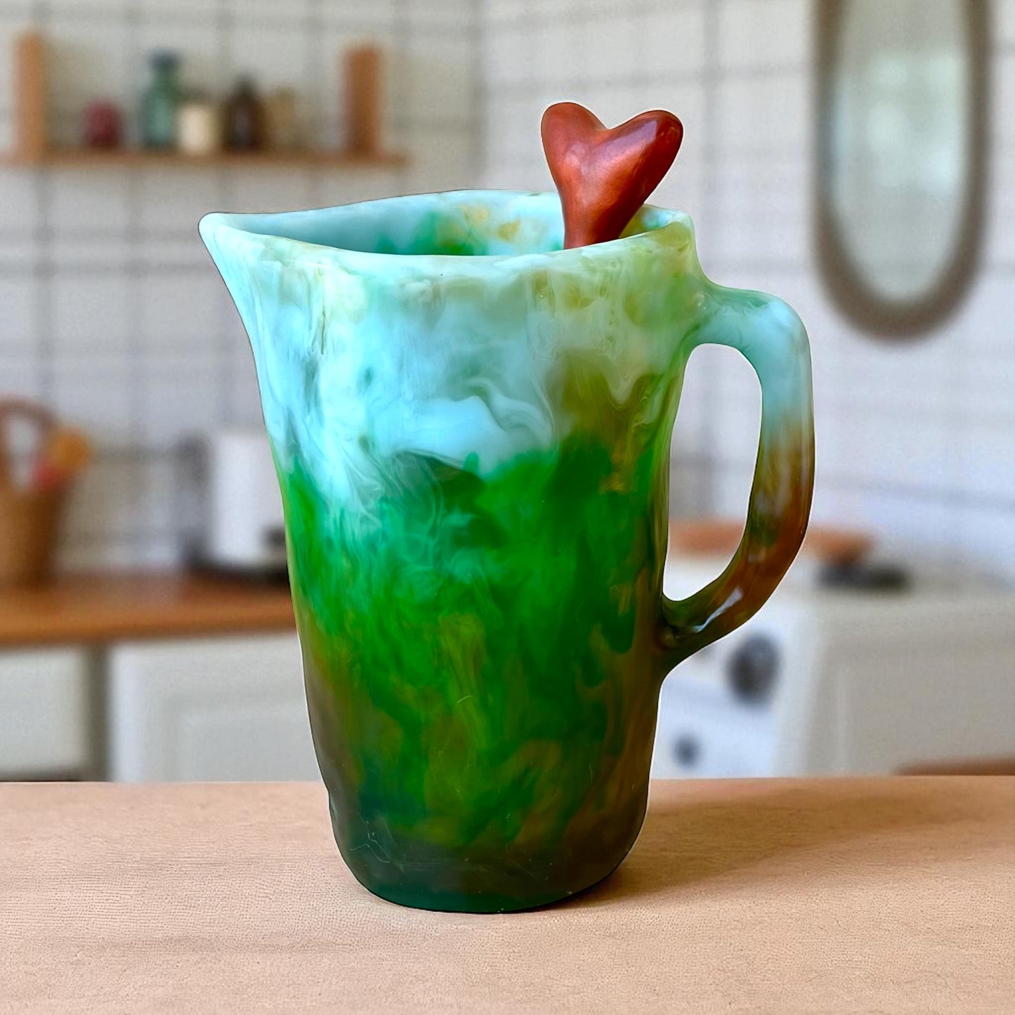 1 JARRA Grande 🫖 Mezclador Corazón ♥️ en Resina Especial 1 Litro