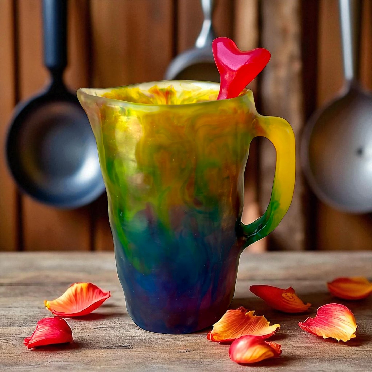 1 JARRA Grande 🫖 Mezclador Corazón ♥️ en Resina Especial 1 Litro