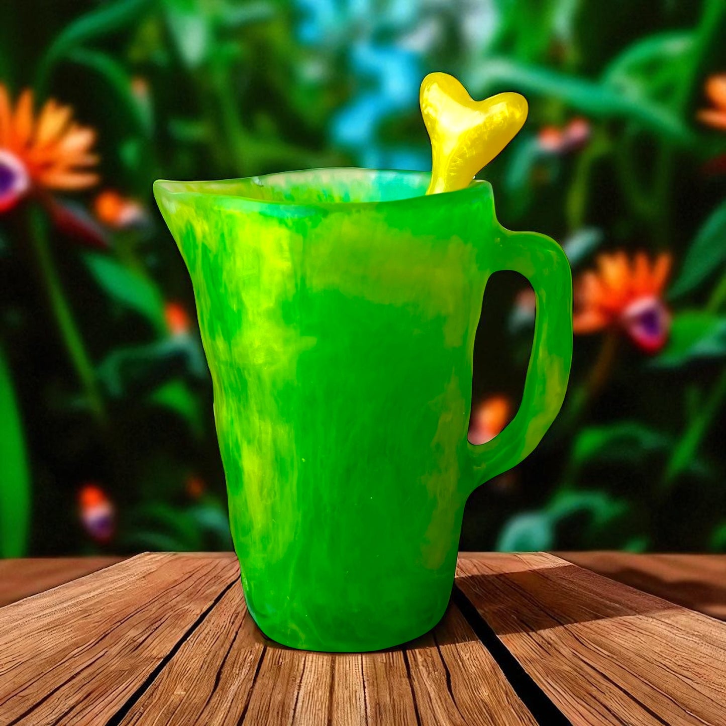 1 JARRA Grande 🫖 Mezclador Corazón ♥️ en Resina Especial 1 Litro