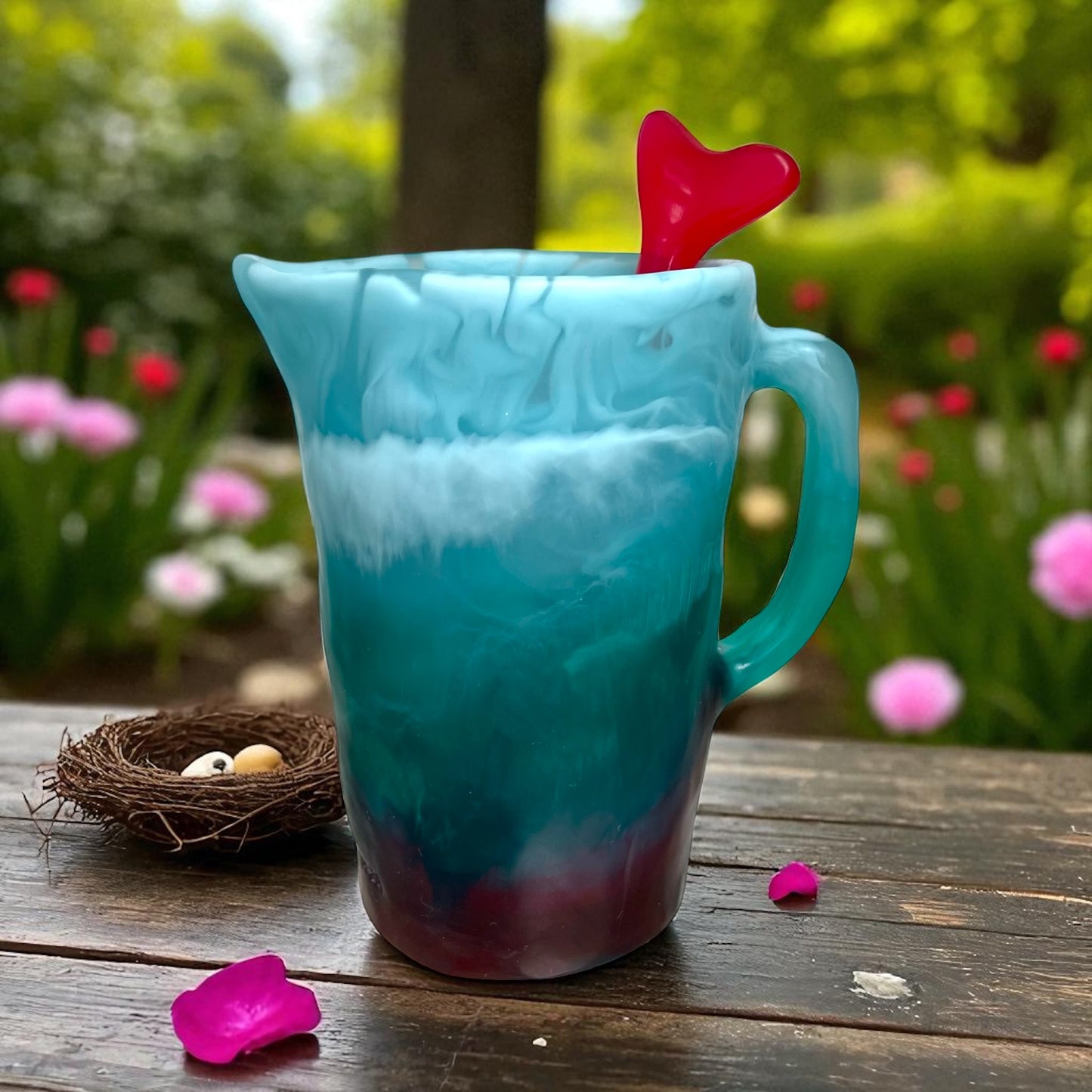 1 JARRA Grande 🫖 Mezclador Corazón ♥️ en Resina Especial 1 Litro