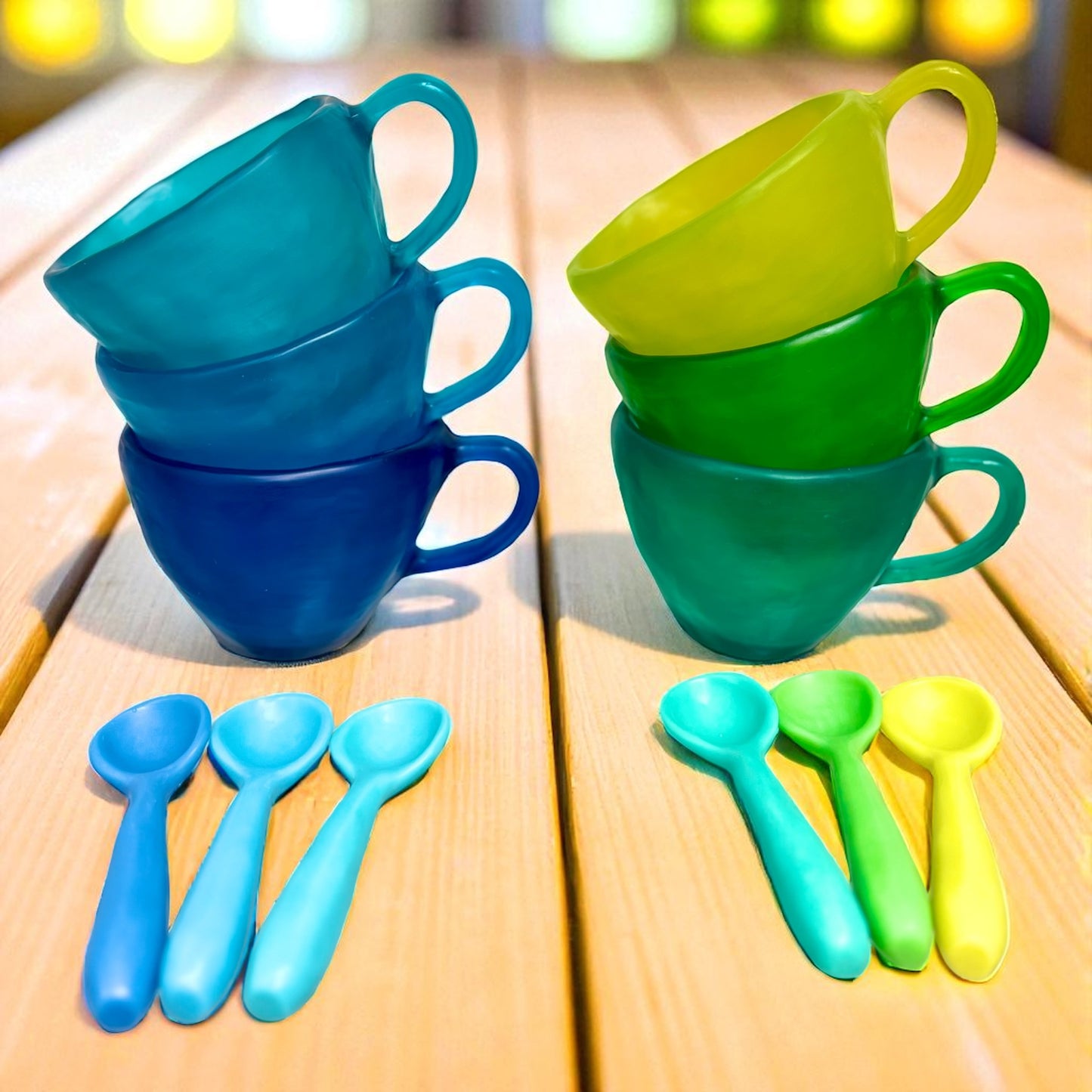 1 POCILLO Grande ☕️ 1 Cuchara en Resina Especial de 375 ml.