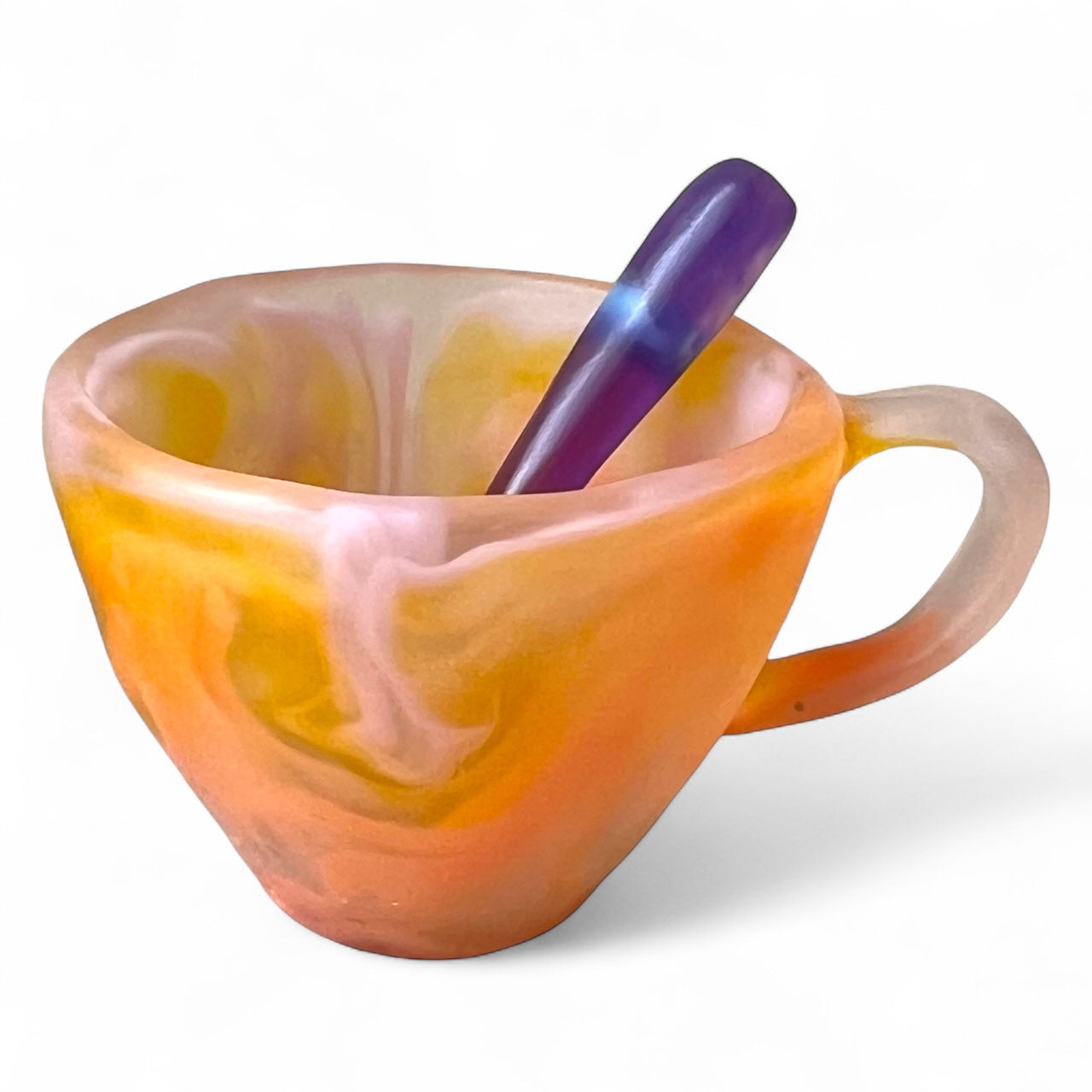 1 POCILLO Grande ☕️ 1 Cuchara en Resina Especial de 375 ml.