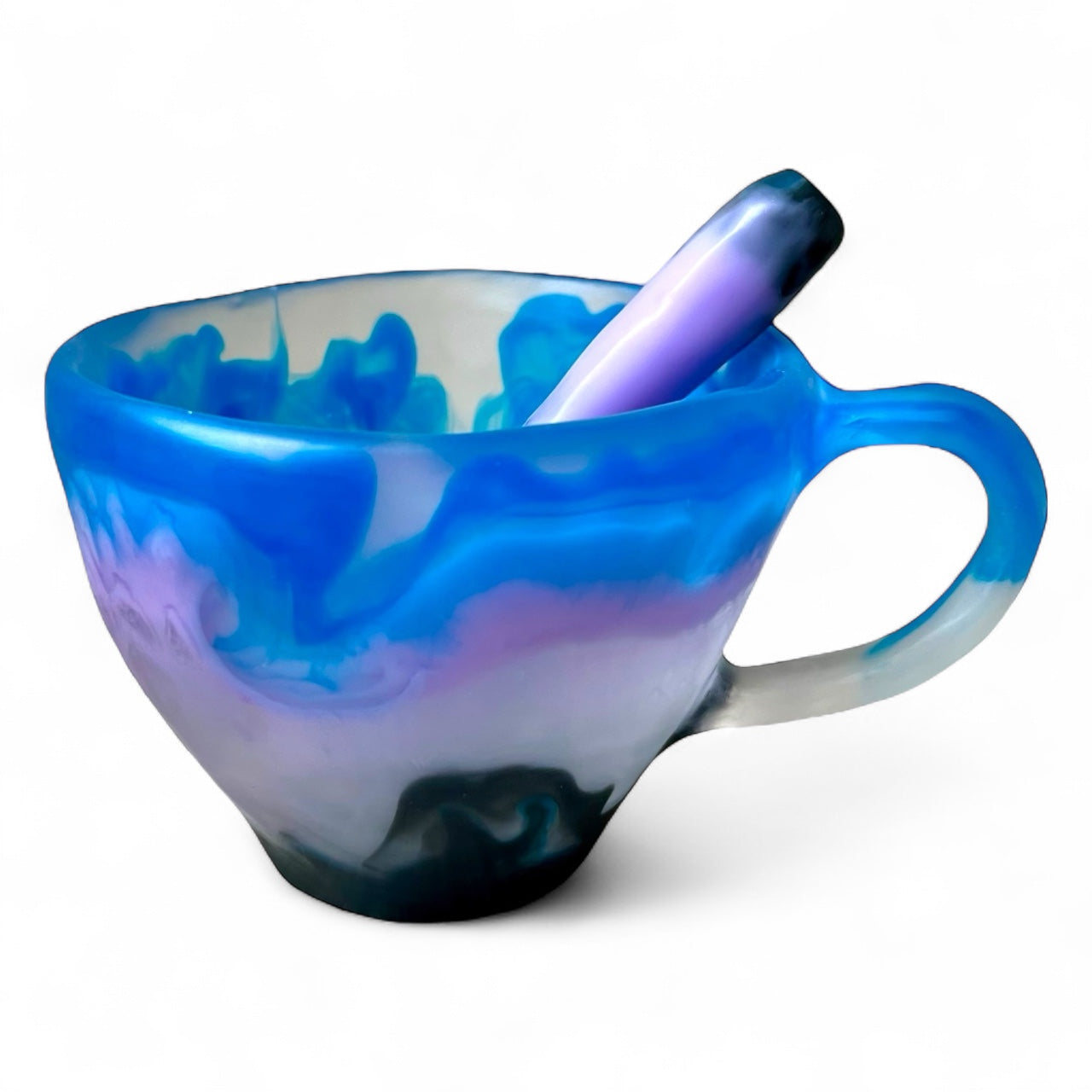 1 POCILLO Grande ☕️ 1 Cuchara en Resina Especial de 375 ml.