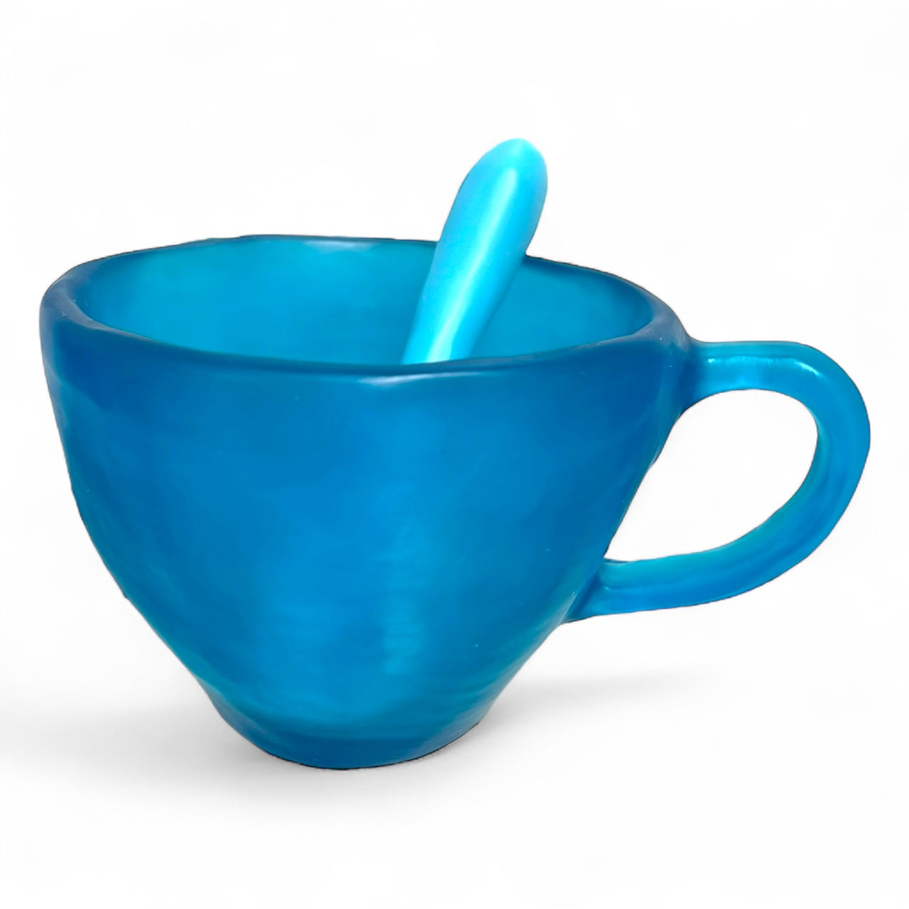 1 POCILLO Grande ☕️ 1 Cuchara en Resina Especial de 375 ml.