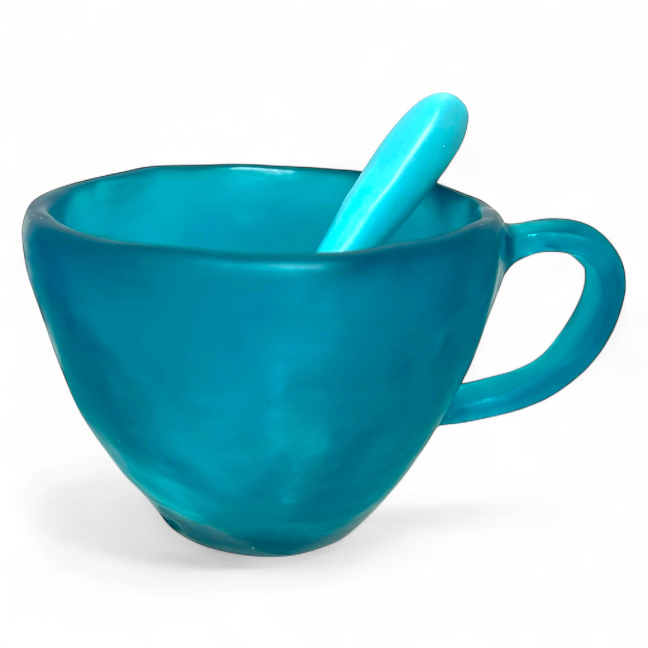 1 POCILLO Grande ☕️ 1 Cuchara en Resina Especial de 375 ml.