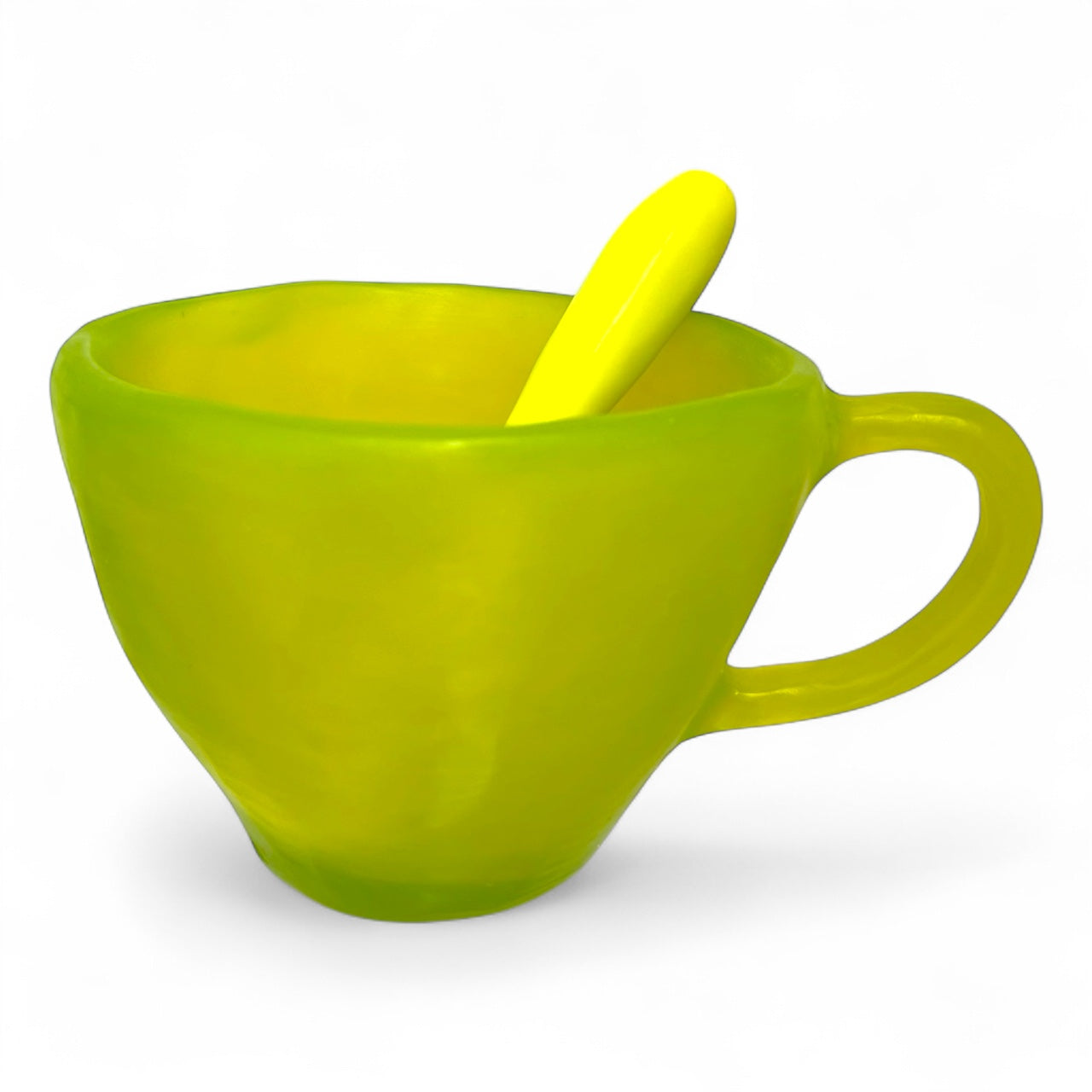 1 POCILLO Grande ☕️ 1 Cuchara en Resina Especial de 375 ml.