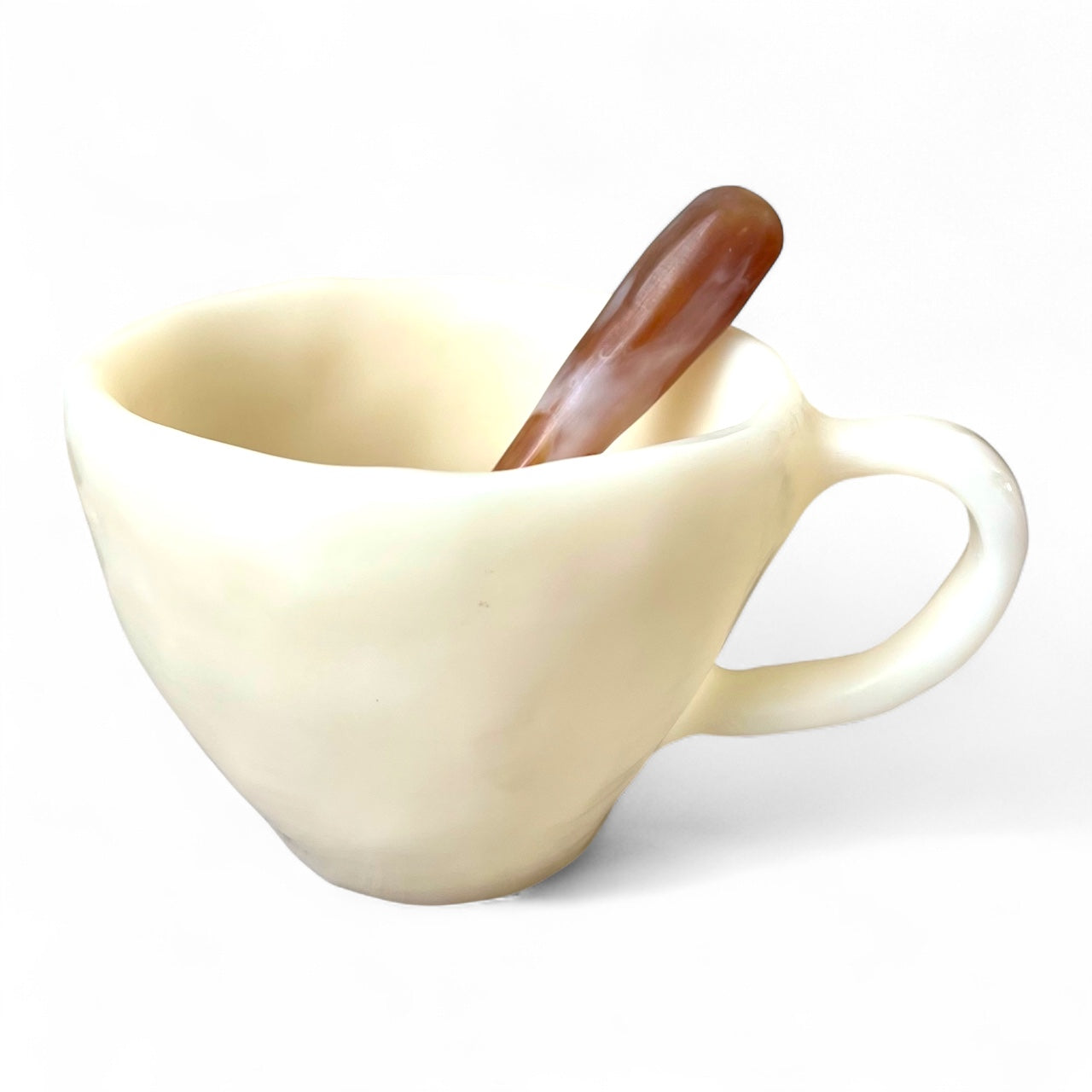 1 POCILLO Grande ☕️ 1 Cuchara en Resina Especial de 375 ml.