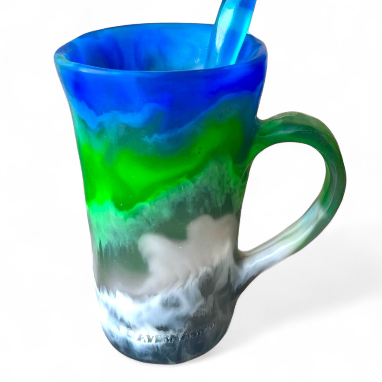 1 POCILLO Mug 🧋 1 Mezclador Corazon en Resina Especial 375 ml