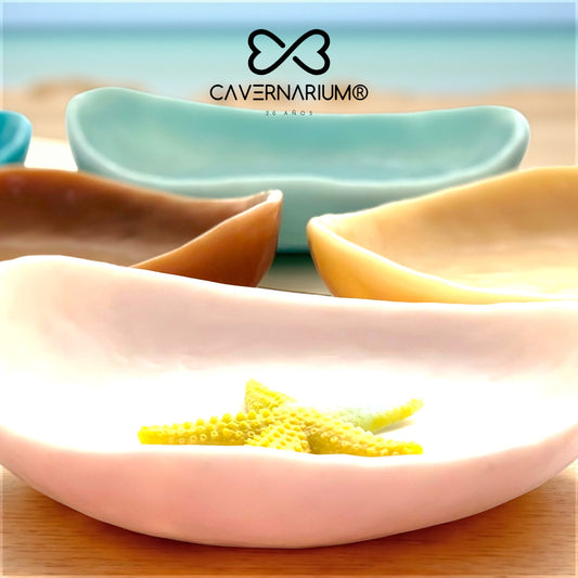 1 PLATO Irregular 🍽 en Resina Especial 25 cms + 2 TAZAS Irregulares