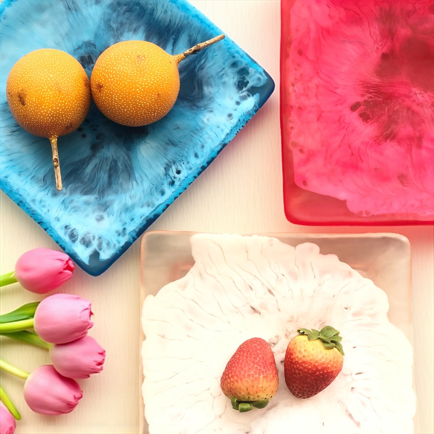 1 PLATO Cuadrado Grande 🍽 en resina Especial 31 cms