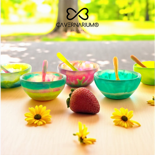 1 TAZA Pequeña 🥣 1 Cucharita en Resina Especial 150 ml